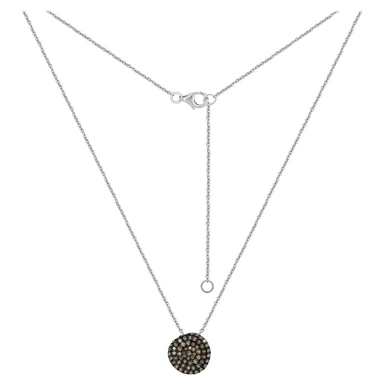 Fashionable Brown Diamond White Gold Statement Drop Pendant Necklace for Her