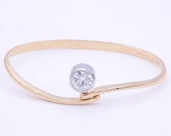 Diamond Floating Bangle 1.73 Carat Platinum 18K Rose Gold