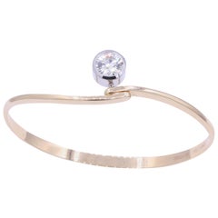 Diamond Floating Bangle 1.73 Carat Platinum 18K Rose Gold