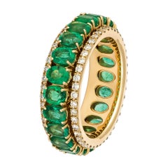 Fashionable Smaragd-Diamant-Roségold-Ring aus 18 Karat Roségold für sie