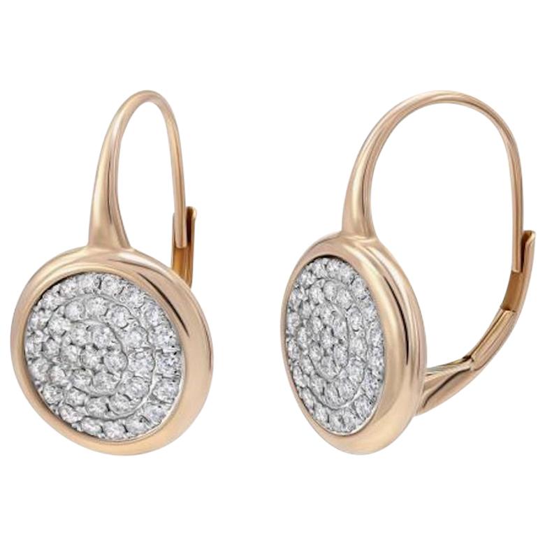 Ungewöhnliche Klappbrisur-Ohrringe mit italienischen Diamanten in Weiß-Gelbgold für Sie