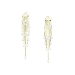 Fashionable Italian Enamel Yellow Gold Statement Dangle Earrings for Her