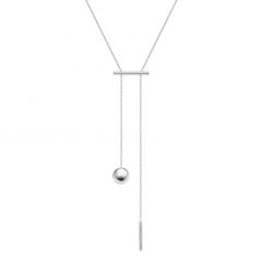 Fashionable Italian White Gold Statement Long Necklace for Her