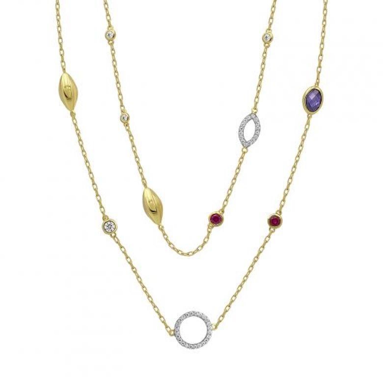 Yellow Gold 14K Necklace 
Zirconia 139-4,8 ct
Zirconia 3-4,05 ct

Weight 16.15 gram
Length 60 cm

With a heritage of ancient fine Swiss jewelry traditions, NATKINA is a Geneva based jewellery brand, which creates modern jewellery masterpieces