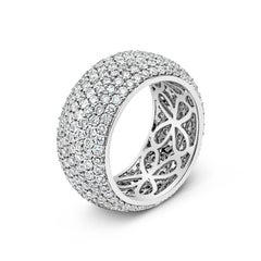 Roman Malakov Alianza de boda en cúpula de siete filas con diamantes redondos talla brillante de 4,06 quilates