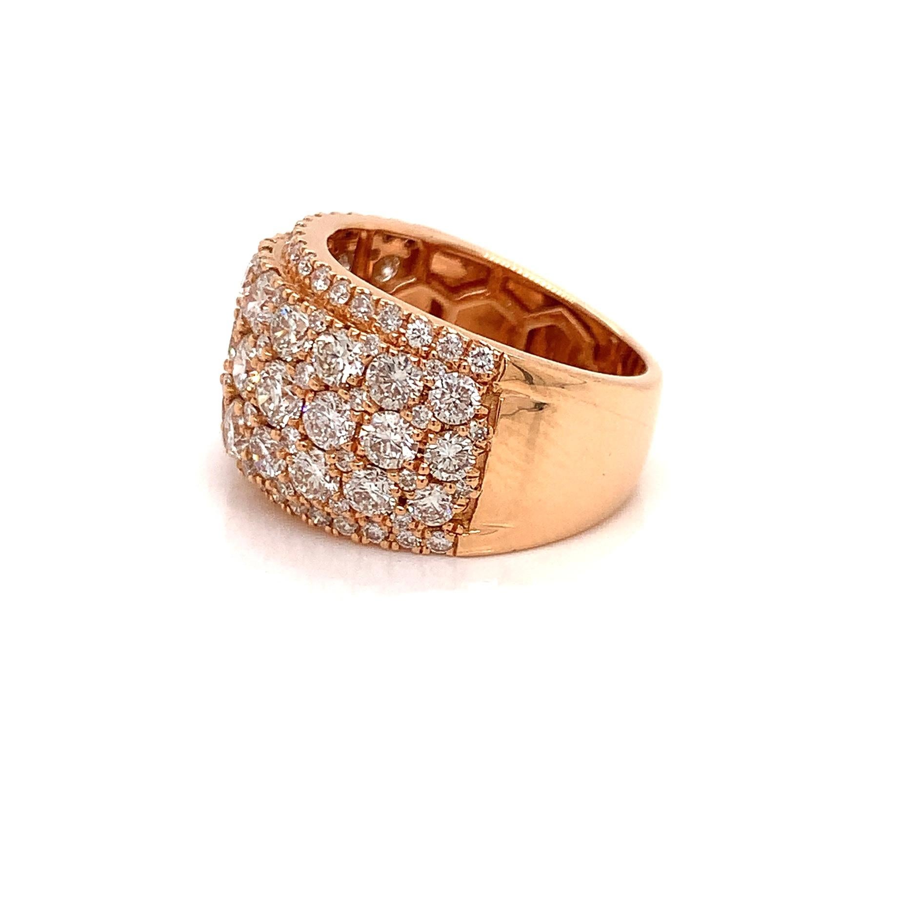 Contemporary Diamond Rose Gold Designer Ring For Sale