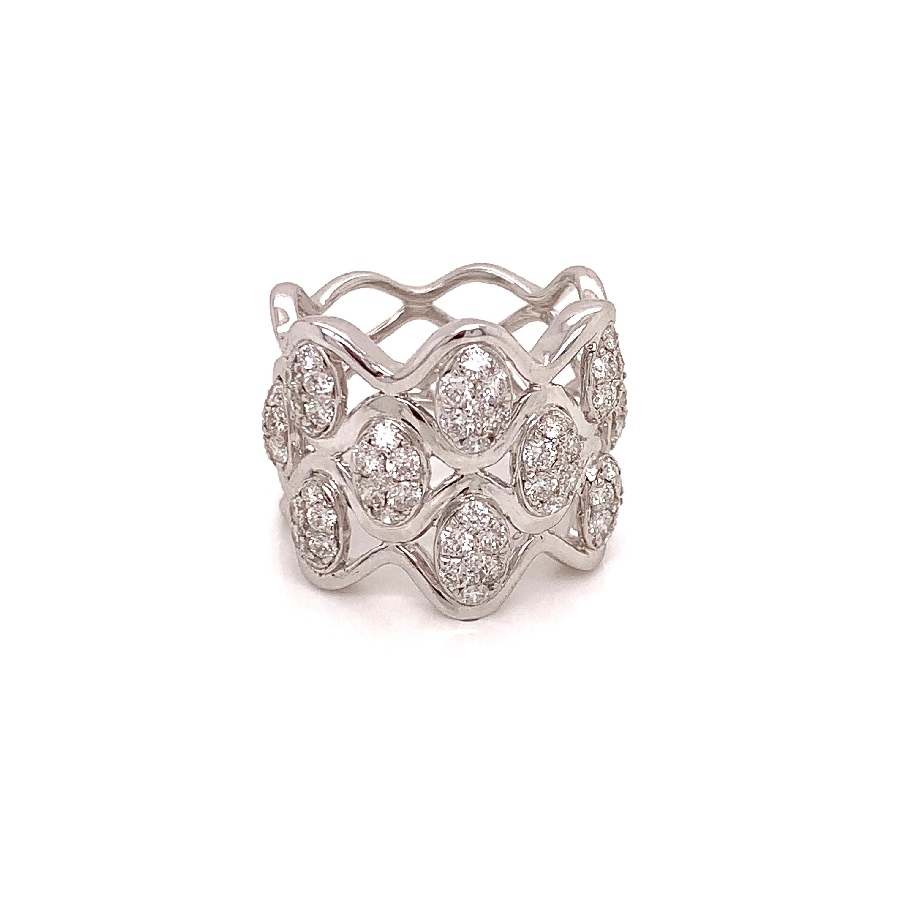 Contemporary Diamond White Gold Designer Ring