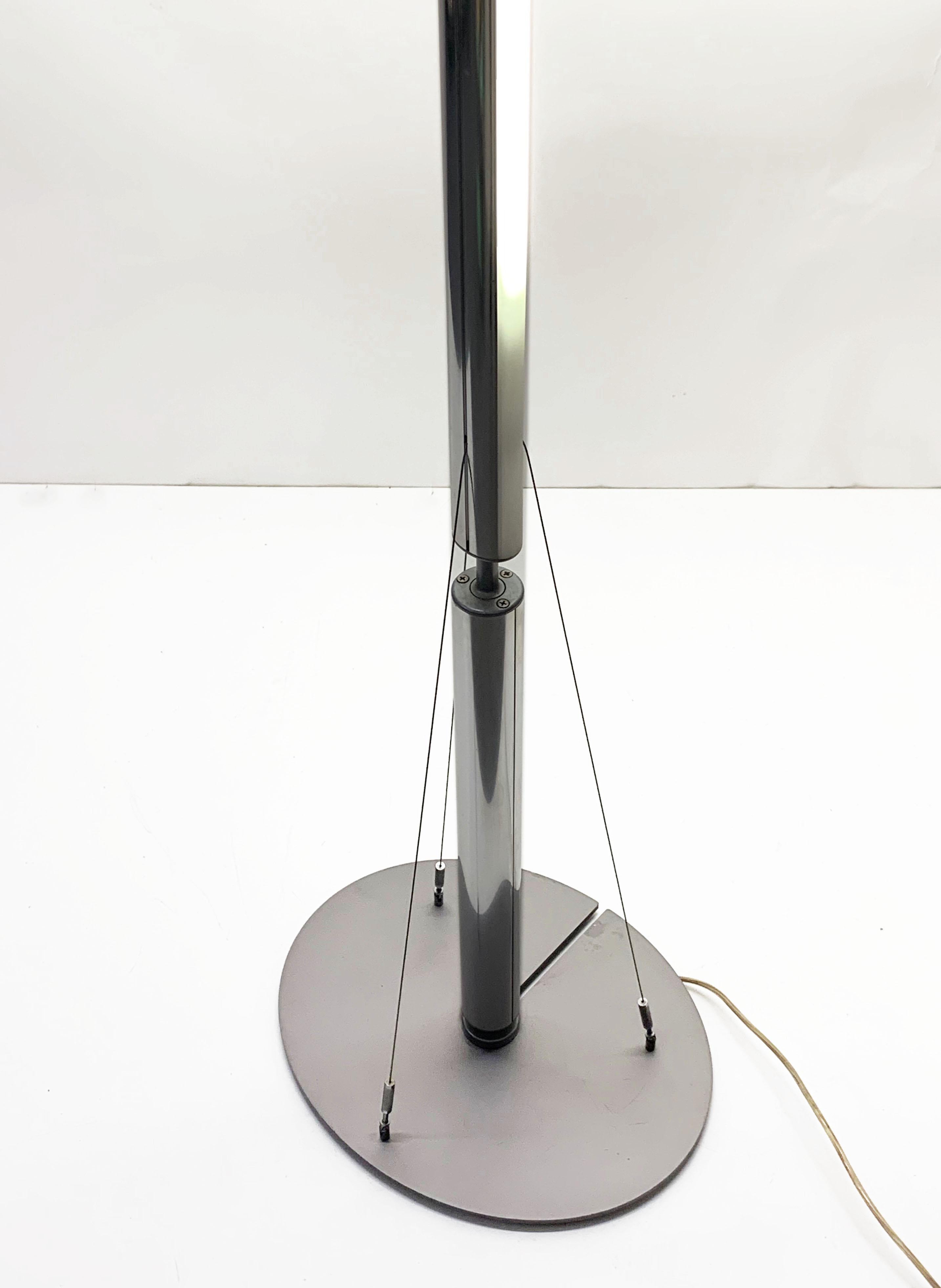 Fassina & Forcolini Midcentury Chrome Floor Lamp for Italiana Luce, Italy, 1980s For Sale 11