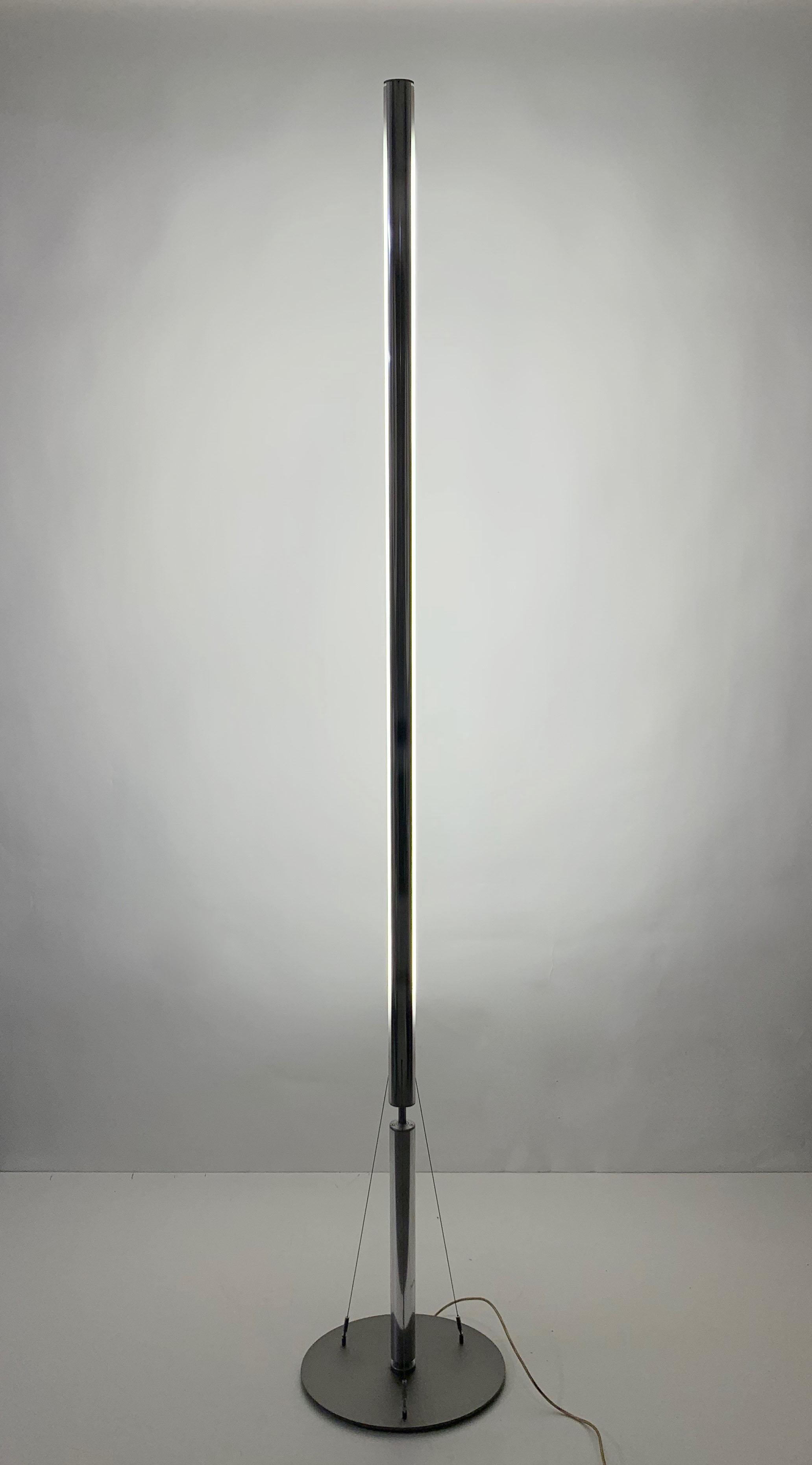 Fassina & Forcolini Midcentury Chrome Floor Lamp for Italiana Luce, Italy, 1980s For Sale 12