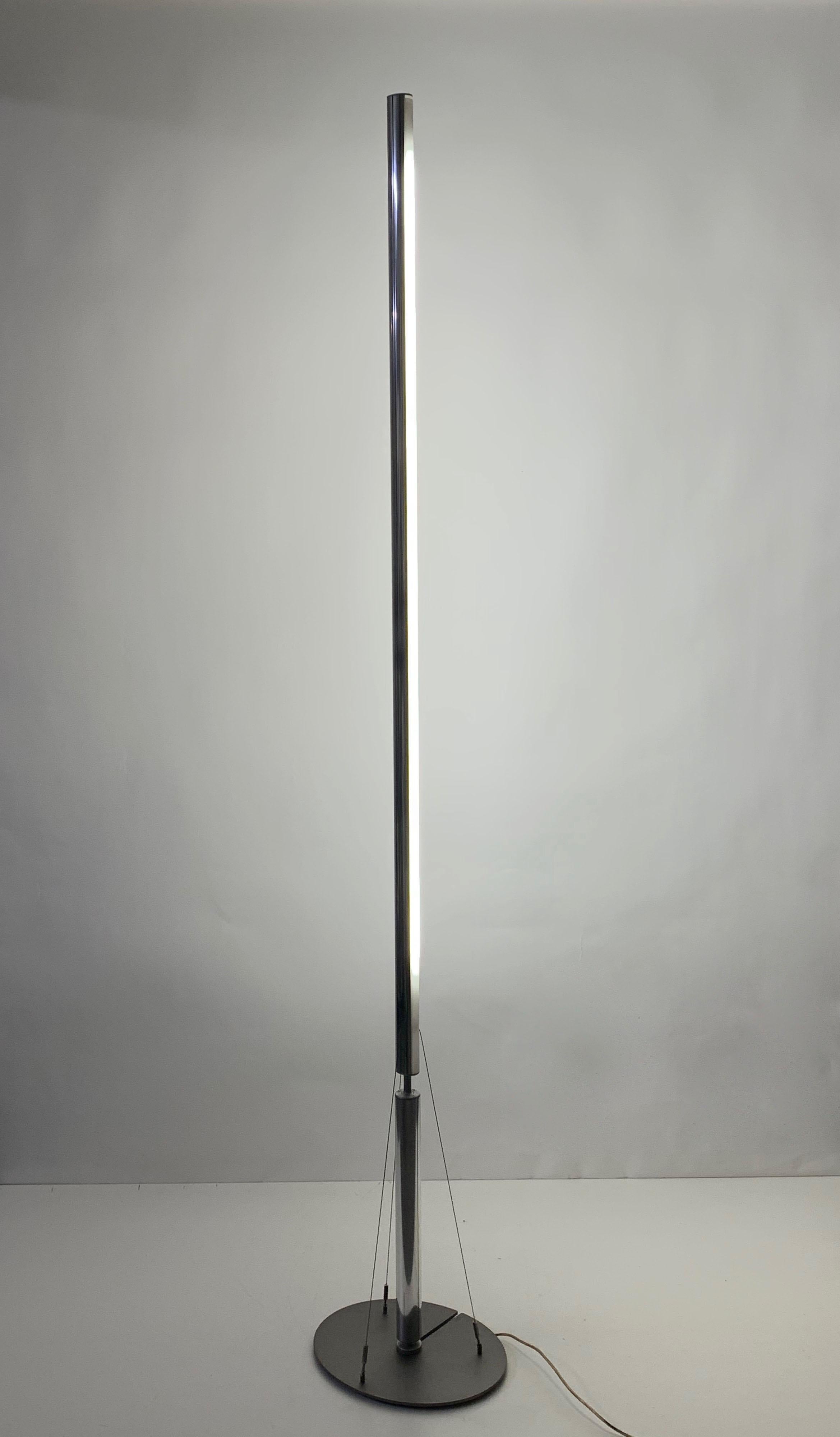 Fassina & Forcolini Midcentury Chrome Floor Lamp for Italiana Luce, Italy, 1980s In Good Condition For Sale In Roma, IT