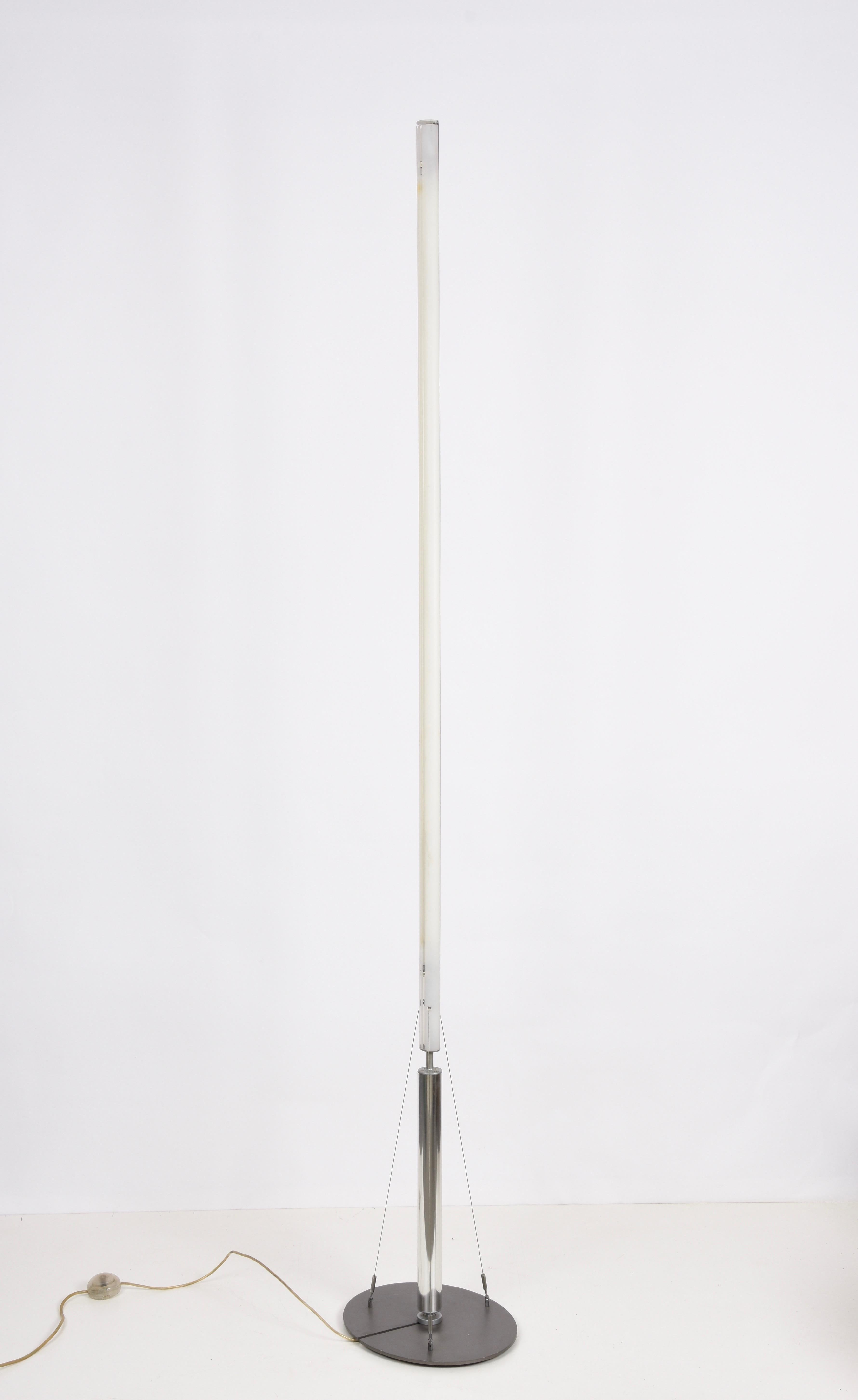 Fassina & Forcolini lampadaire chromé mi-siècle pour Italiana Luce, Italie, années 1980 en vente 2