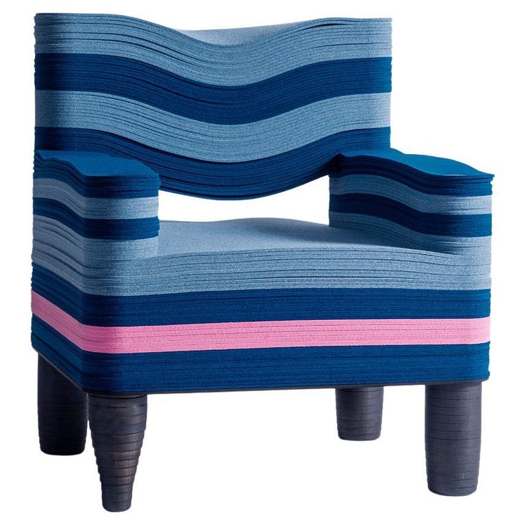 Fast Lane E, Felt and Wood Lounge Chair, Frampton and Co. in Stackabl,  Canada, 2021 For Sale at 1stDibs