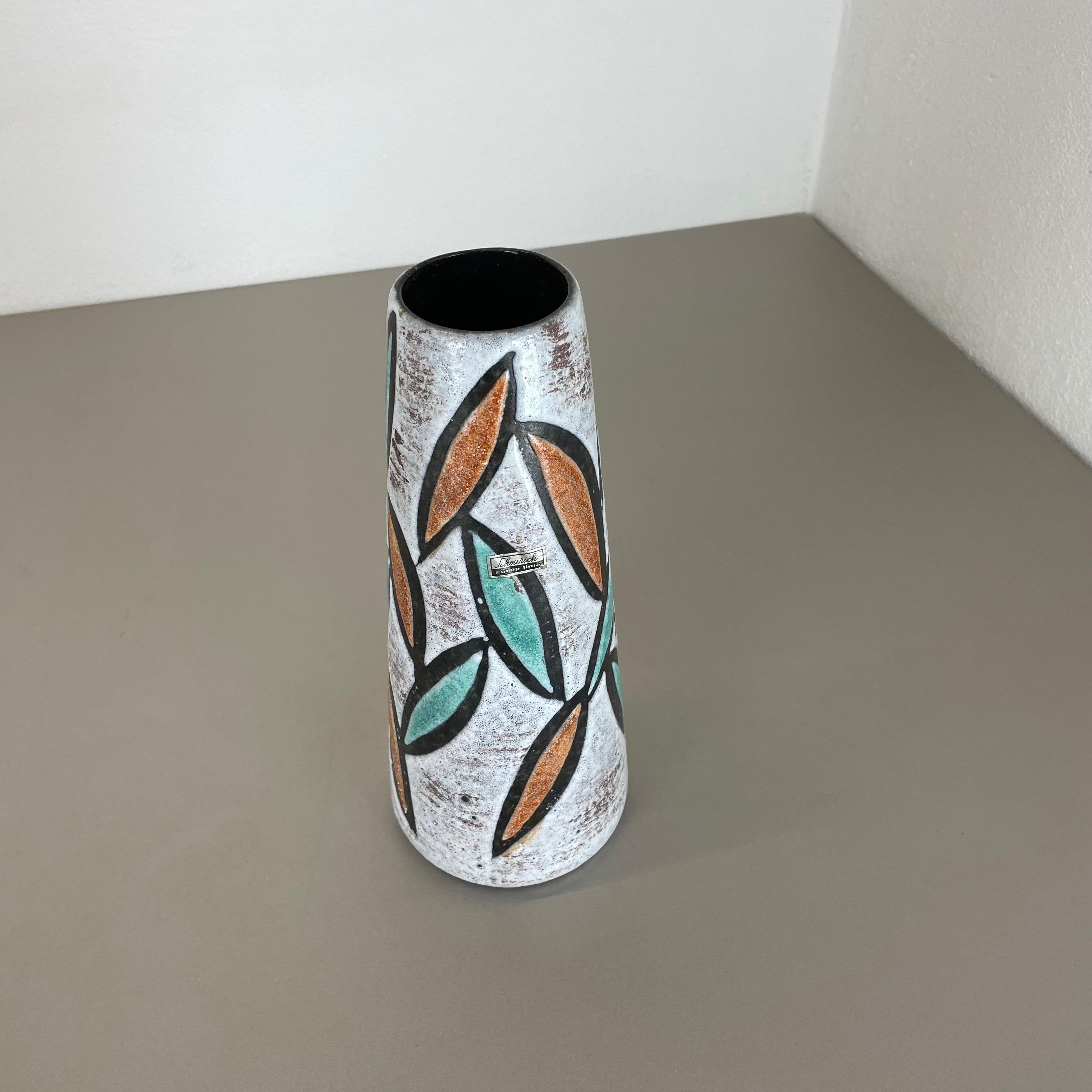 Fat Lava Multi-Color Floral Vase Scheurich Europ Linie Germany WGP, 1970 In Good Condition For Sale In Kirchlengern, DE