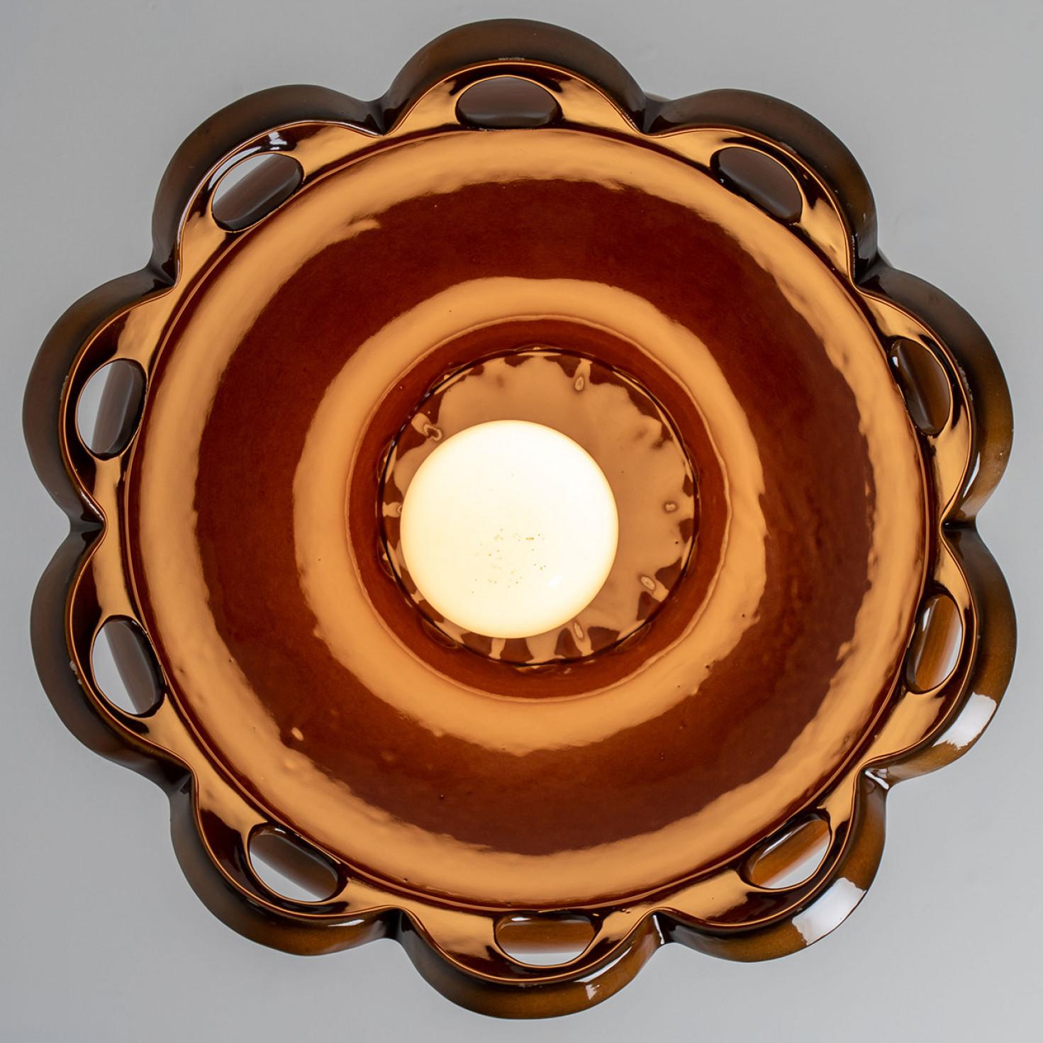 Fat Lava Brown Keramik glasiert Kronleuchter, Deutschland im Angebot 3
