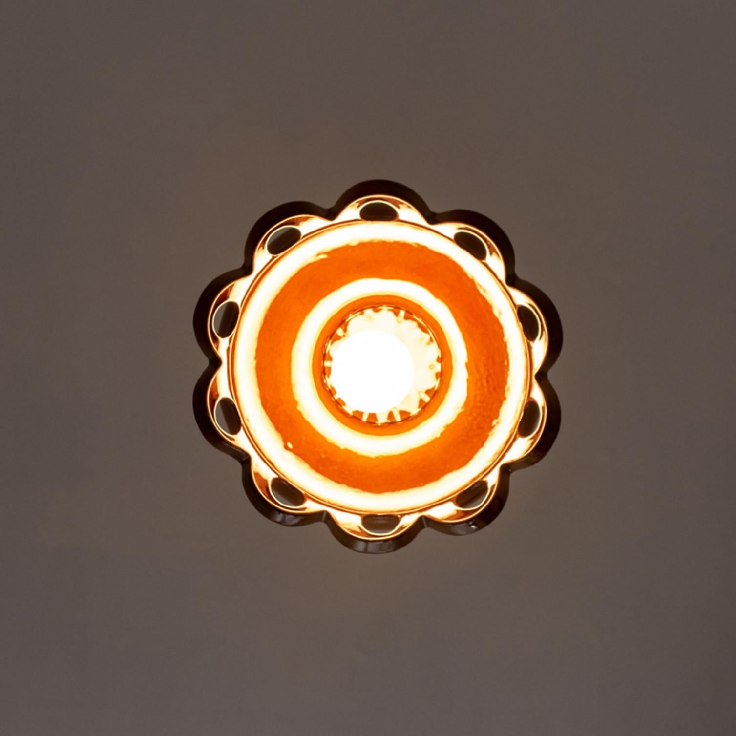 Fat Lava Brown Ceramic Glazed Chandelier, Germany For Sale 5