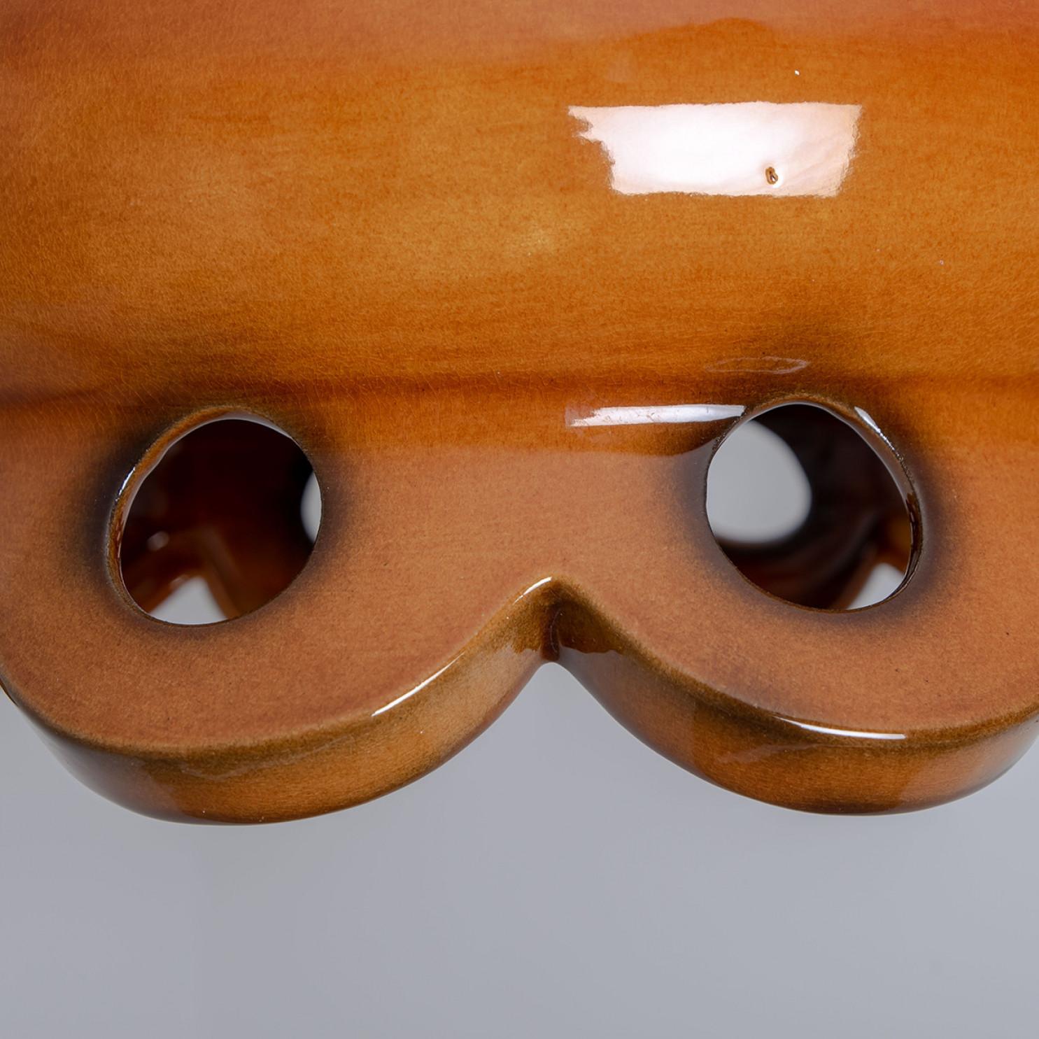 Fat Lava Brown Keramik glasiert Kronleuchter, Deutschland im Angebot 2
