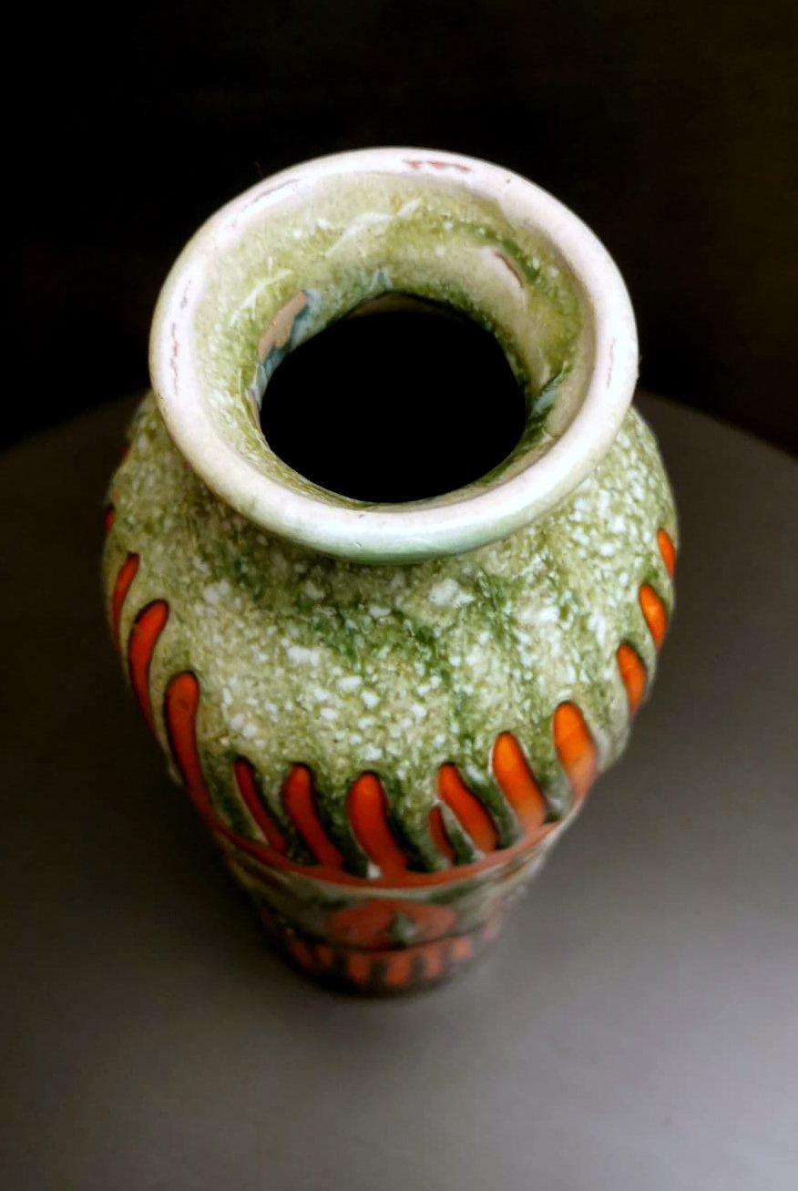 Fat Lava Brutalist Style Hungarian Colored Ceramic Glazed Vase For Sale 6