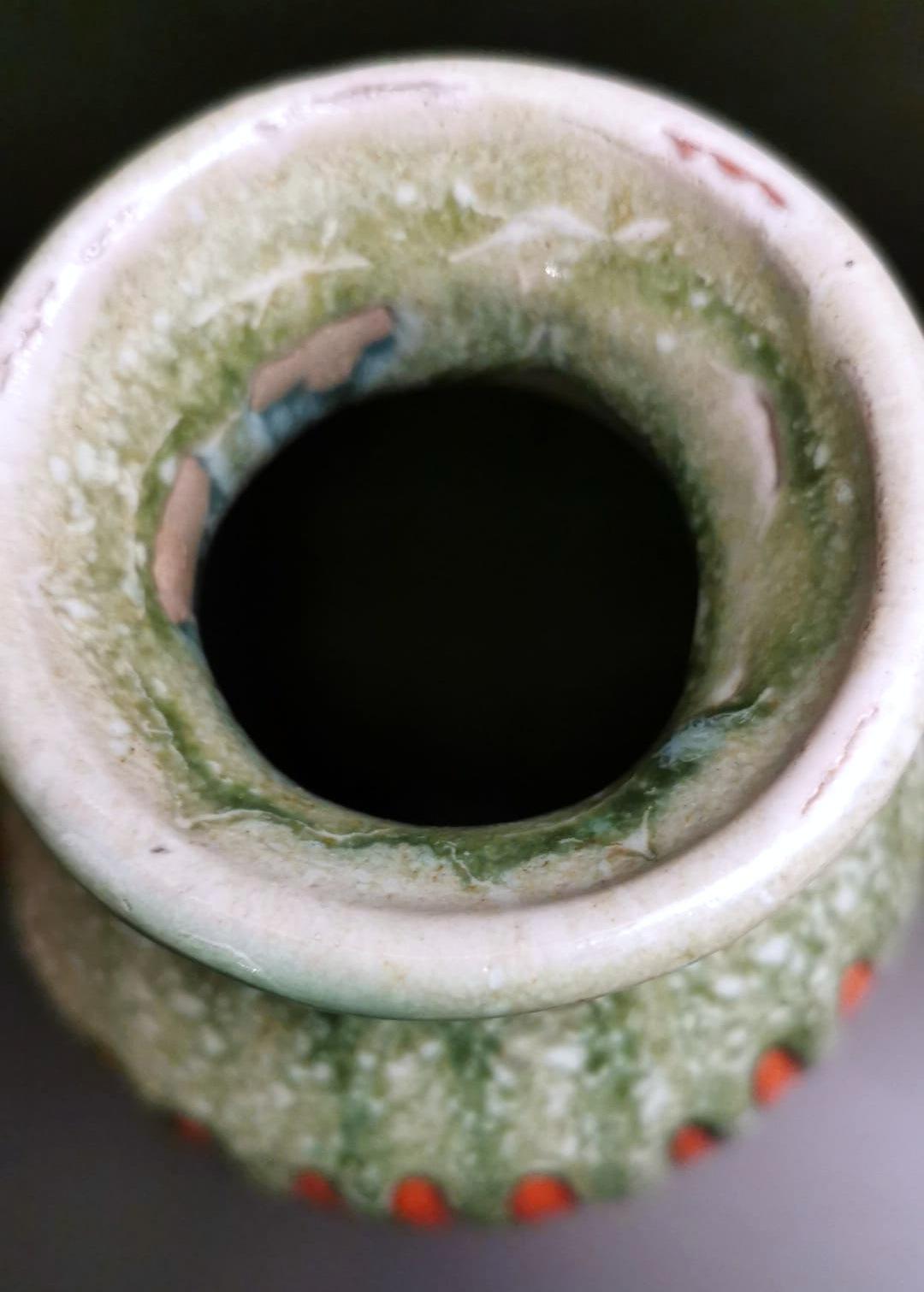 Fat Lava Brutalist Style Hungarian Colored Ceramic Glazed Vase For Sale 6