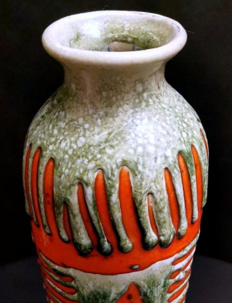 Fat Lava Brutalist Style Hungarian Colored Ceramic Glazed Vase For Sale 1