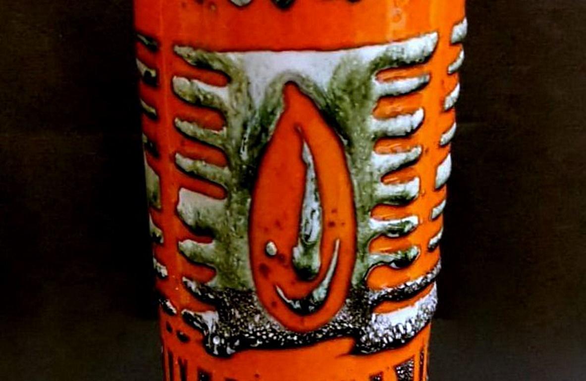 Vase en céramique émaillée de couleur hongroise en lave grasse de style brutaliste en vente 1