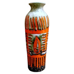 Retro Fat Lava Brutalist Style Hungarian Colored Ceramic Glazed Vase