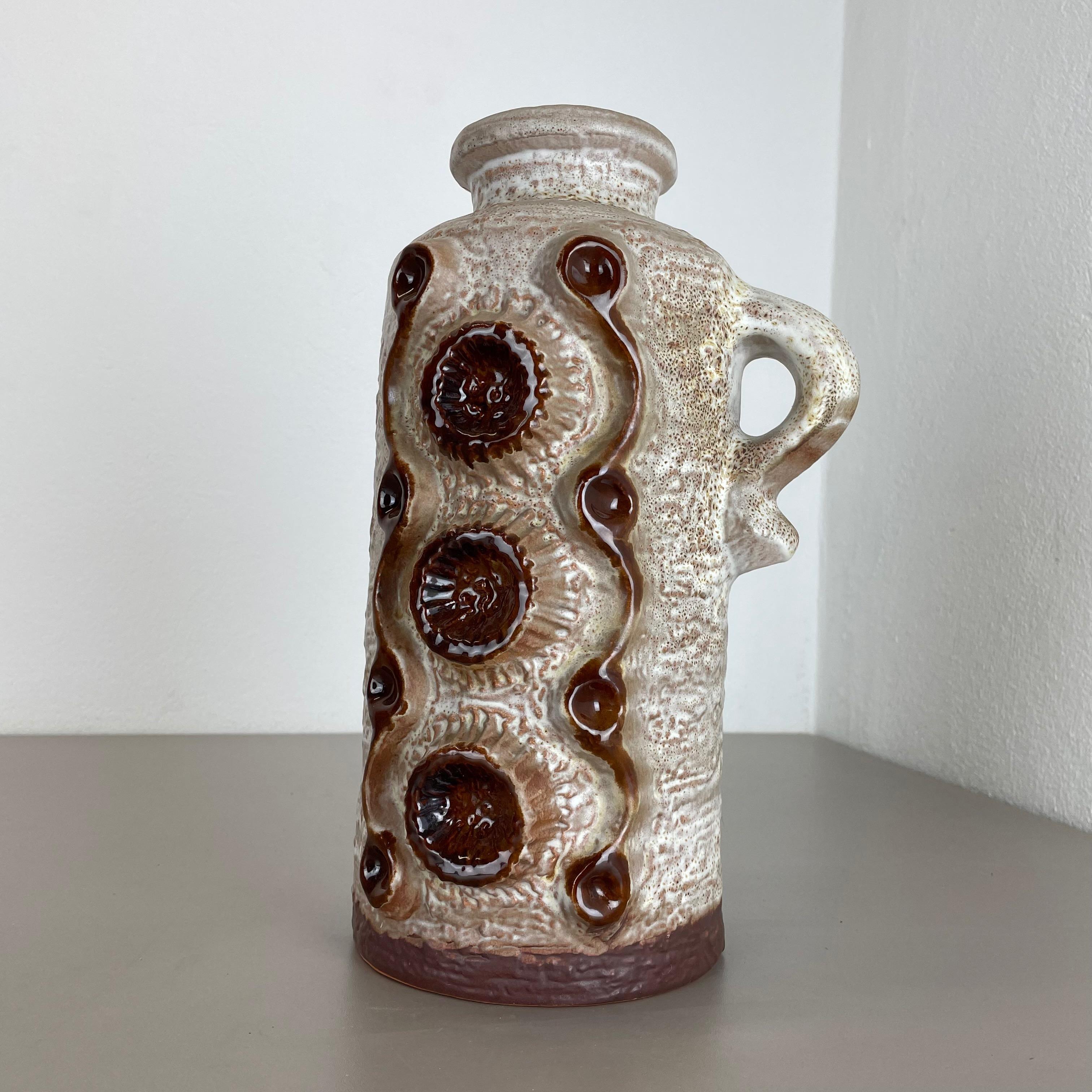 Fette Lava Keramische Brutalistische Vase Heinz Siery Carstens Tönnieshof, Deutschland, 1970er Jahre im Angebot 12