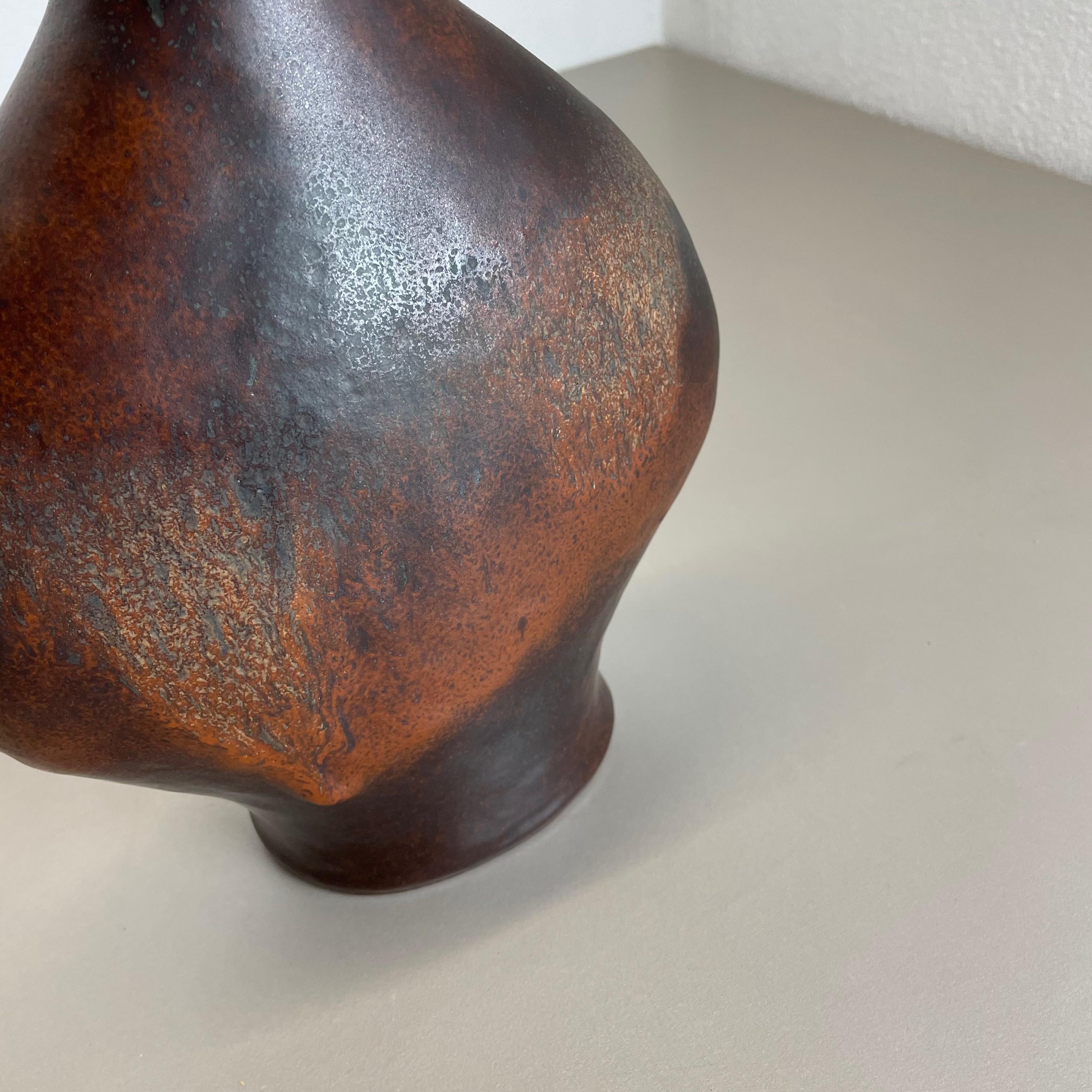 Fat Lava Ceramic Pottery Vase Gerda Heukeroth Carstens Tönnieshof Germany, 1970s For Sale 5