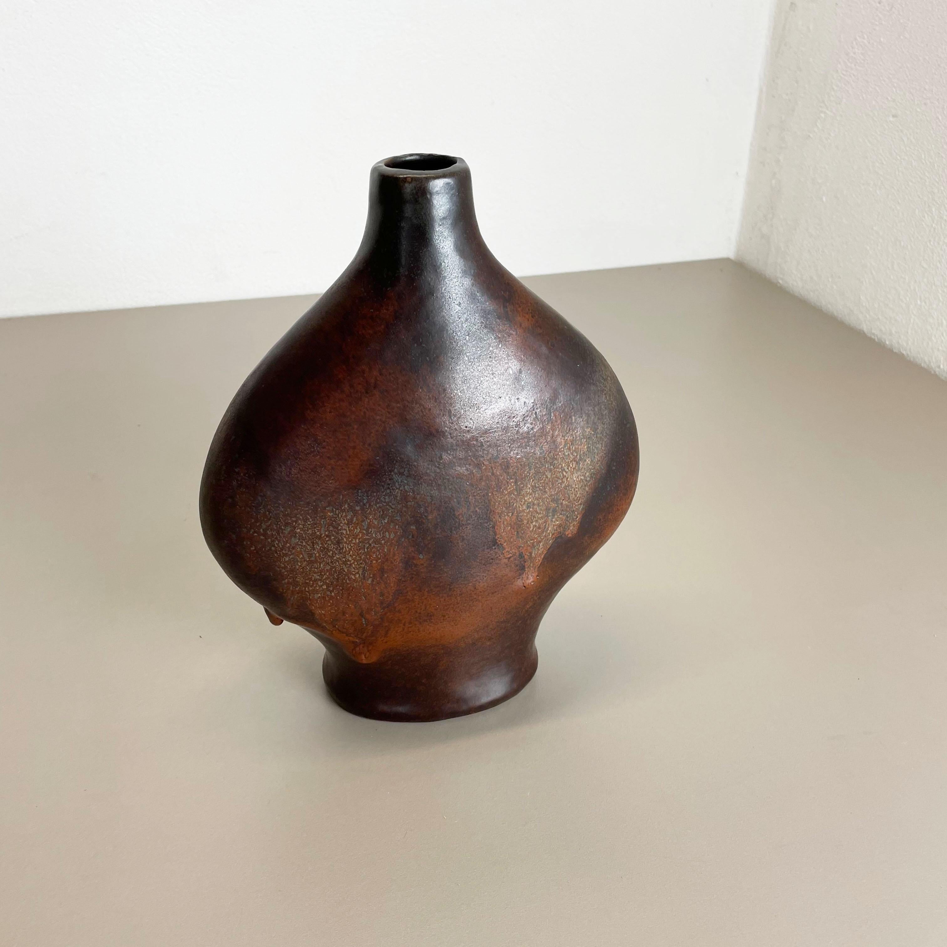 Mid-Century Modern Fat Lava Ceramic Pottery Vase Gerda Heukeroth Carstens Tönnieshof Germany, 1970s For Sale