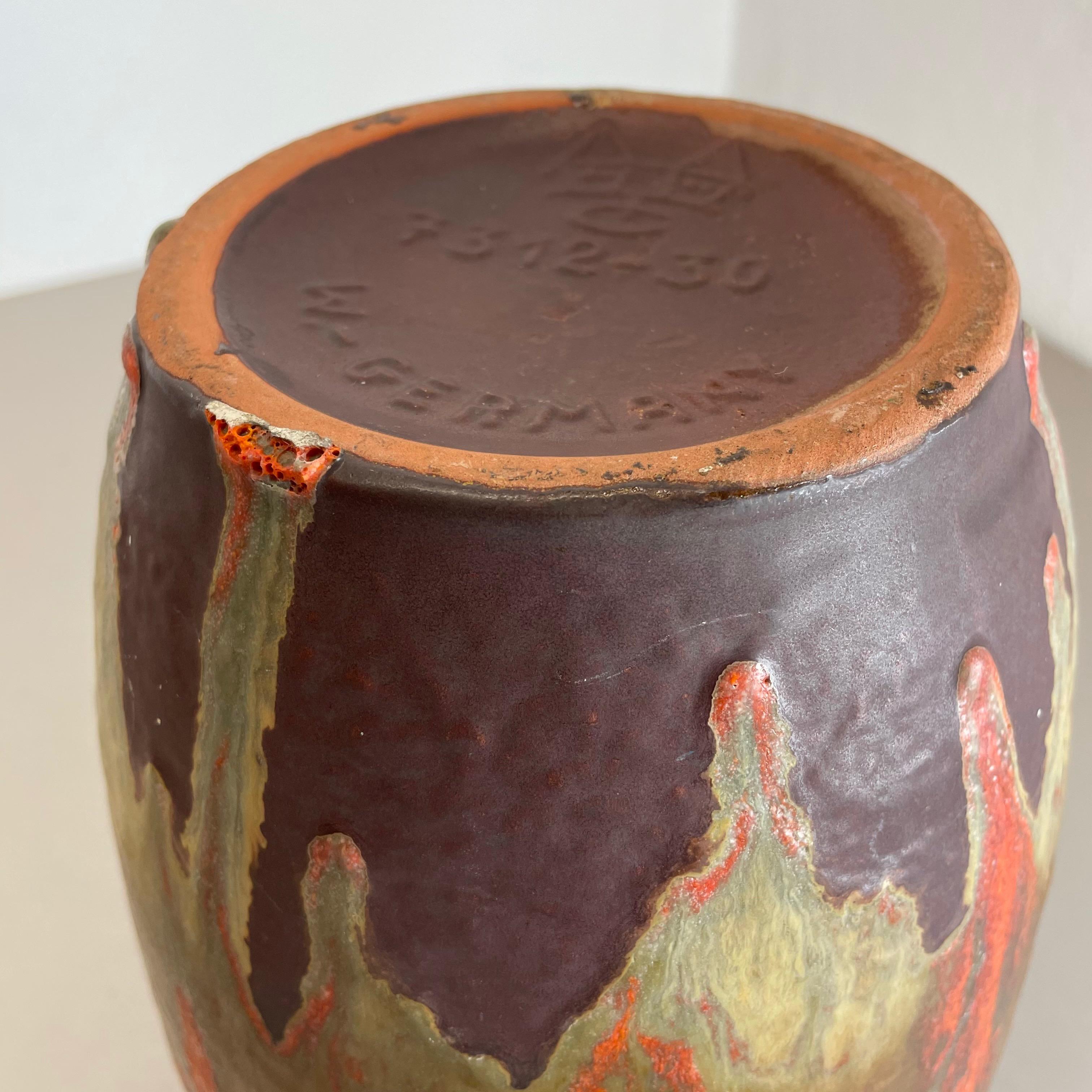 Vase en céramique Fat Lava Heinz Siery Carstens Tönnieshof, Allemagne, années 1960 en vente 11