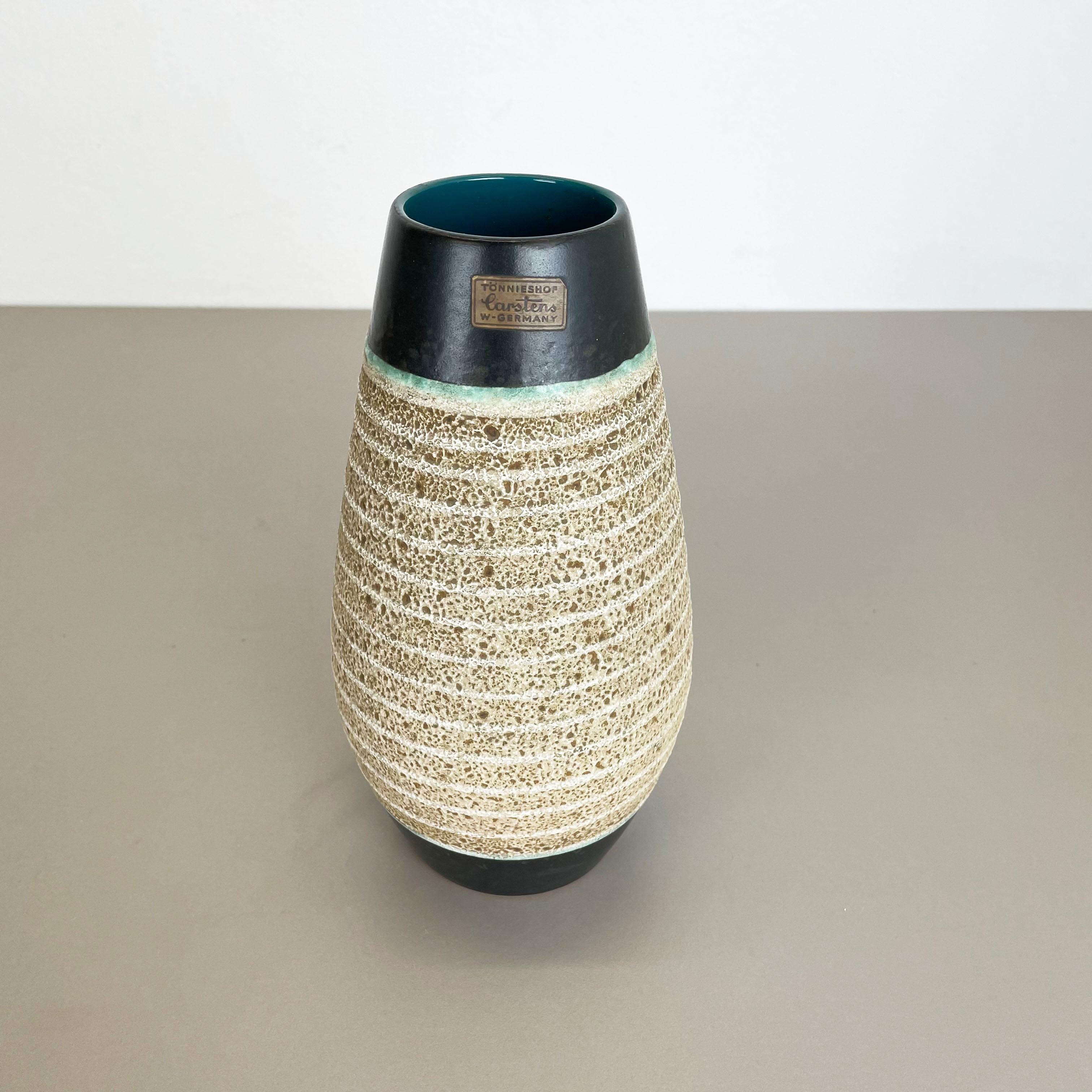 Mid-Century Modern Vase en céramique de lave grasse Heinz Siery Carstens Tnnieshof, Allemagne, années 1960 en vente