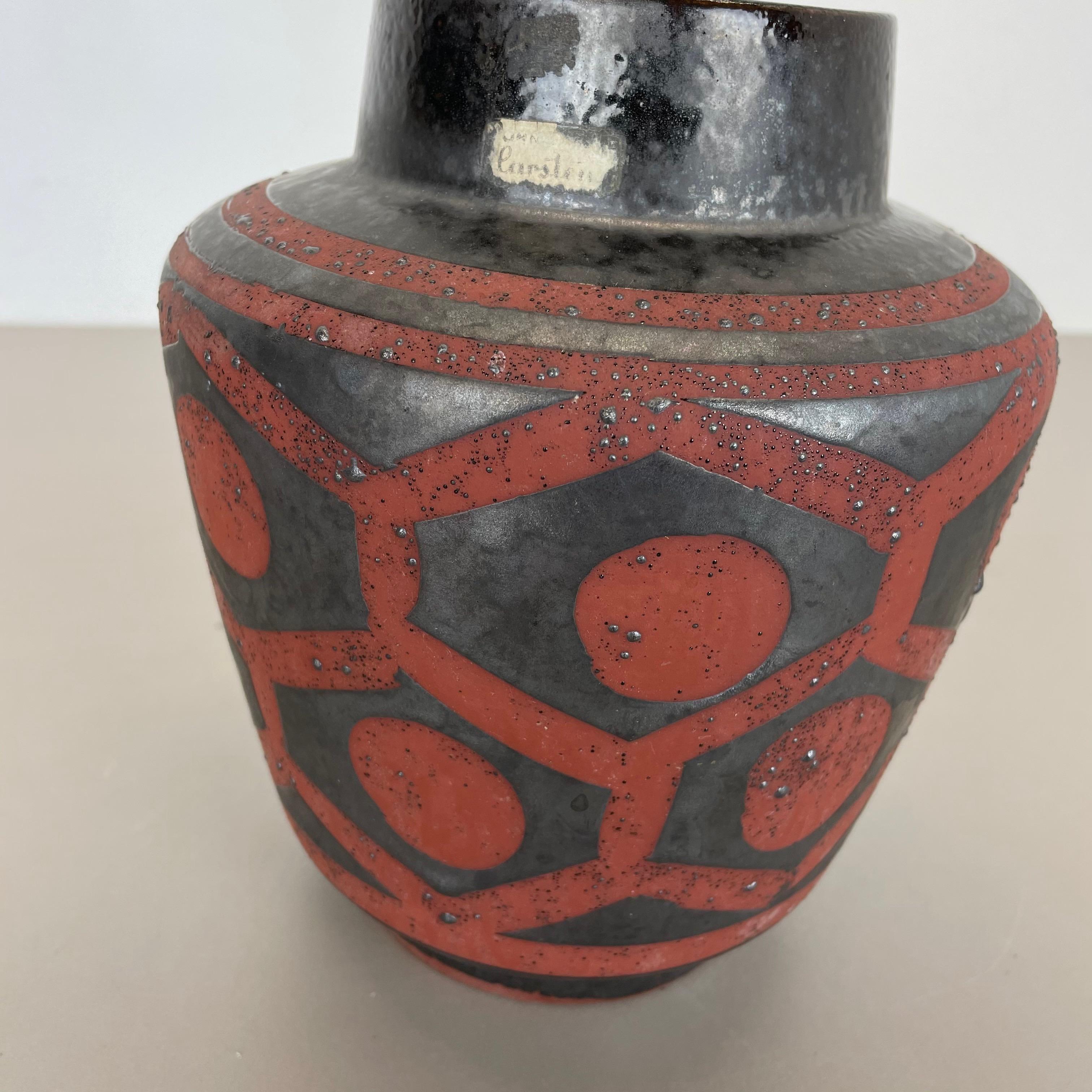 Fat Lava Ceramic Pottery Vase Heinz Siery Carstens Tönnieshof, Germany, 1960s In Good Condition In Kirchlengern, DE