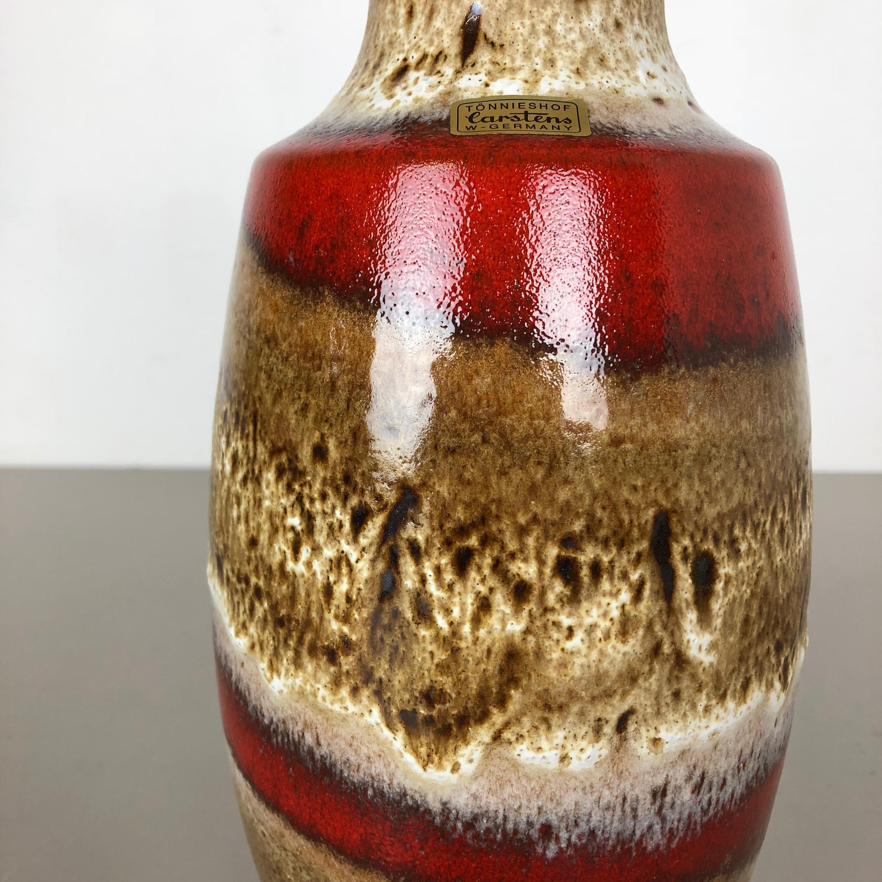 Fat Lava Ceramic Pottery Vase Heinz Siery Carstens Tönnieshof, Germany, 1970s In Good Condition For Sale In Kirchlengern, DE