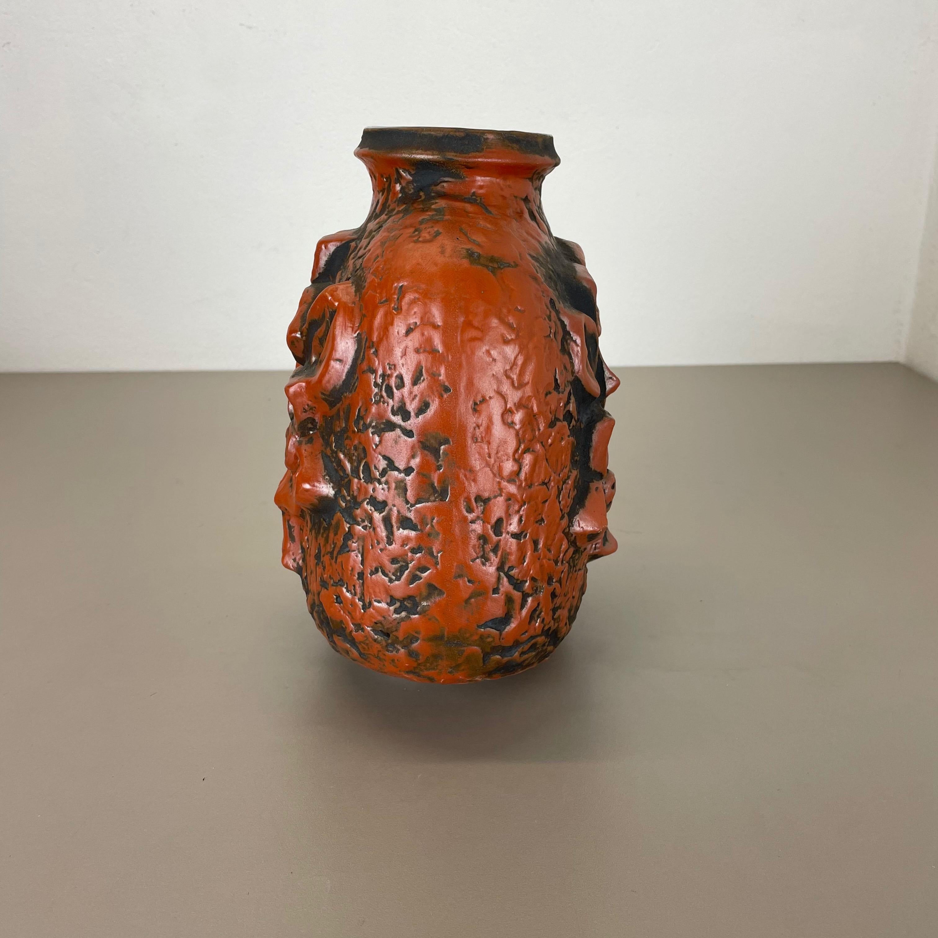 20th Century Fat Lava Ceramic Pottery Vase Heinz Siery Carstens Tönnieshof, Germany, 1970s For Sale