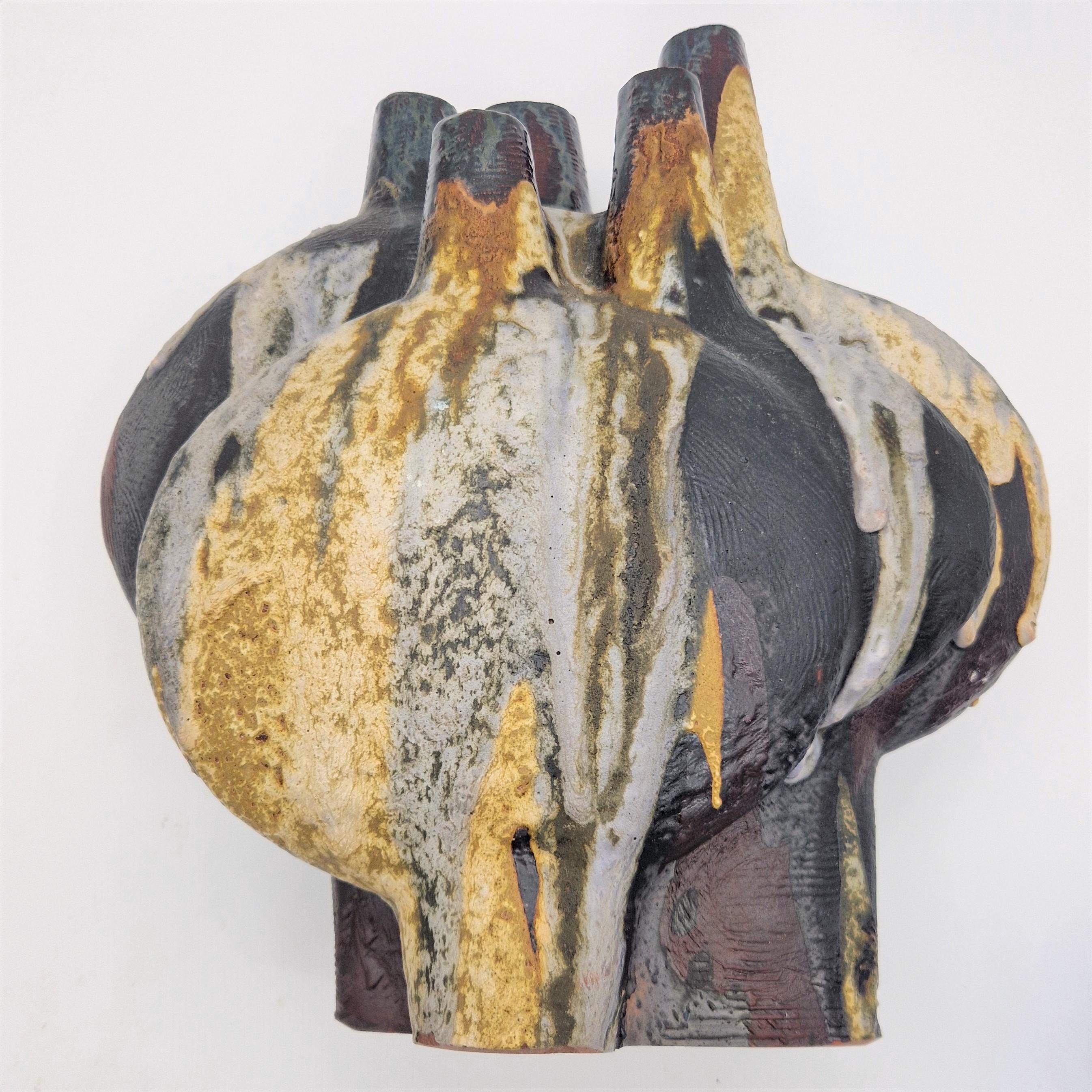 Vaso in ceramica Fat Lava di Helmut Friedrich Schäffenacker, anni '60 In condizioni ottime in vendita a CADALSO, ES