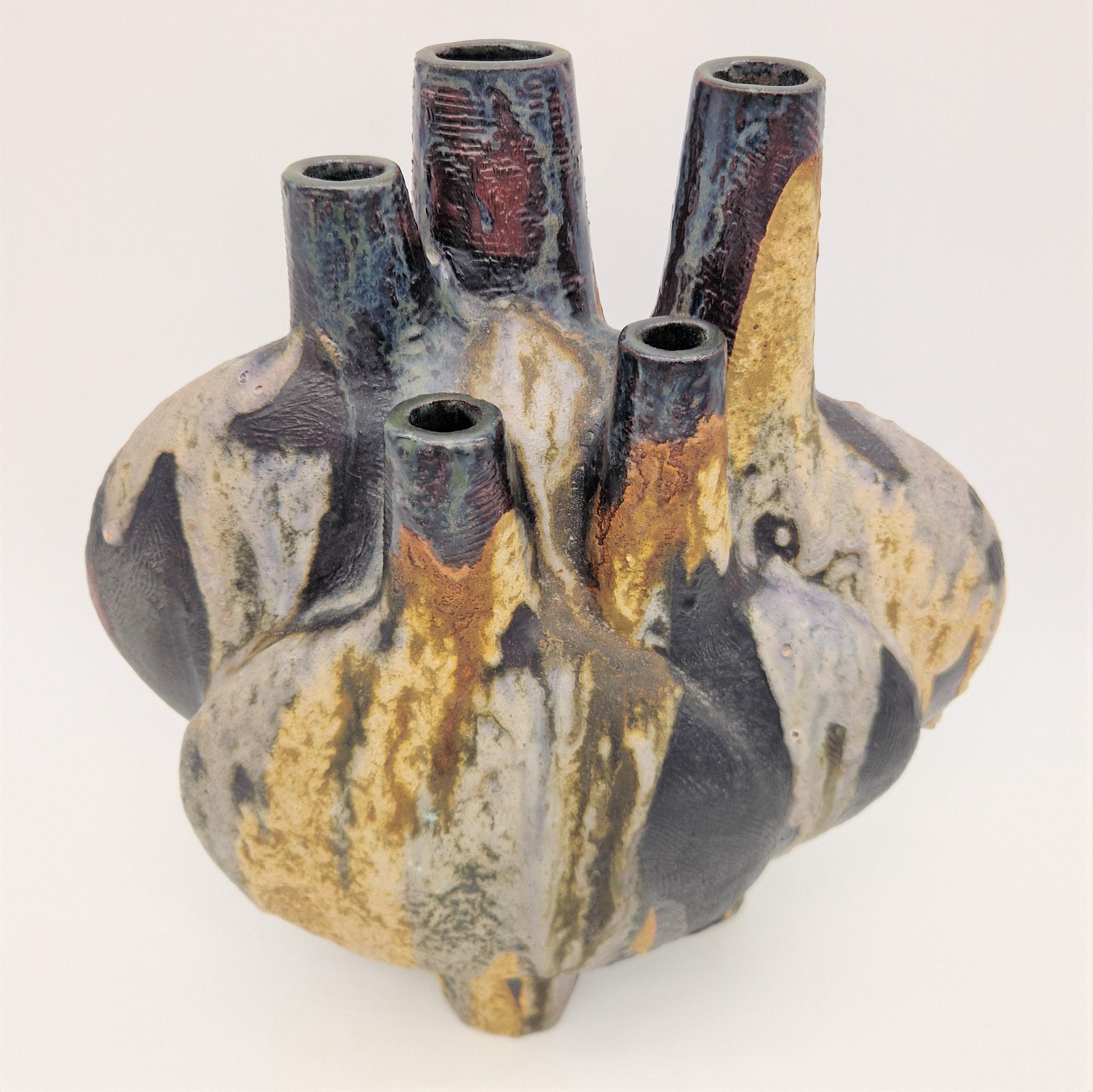 Metà XX secolo Vaso in ceramica Fat Lava di Helmut Friedrich Schäffenacker, anni '60 in vendita