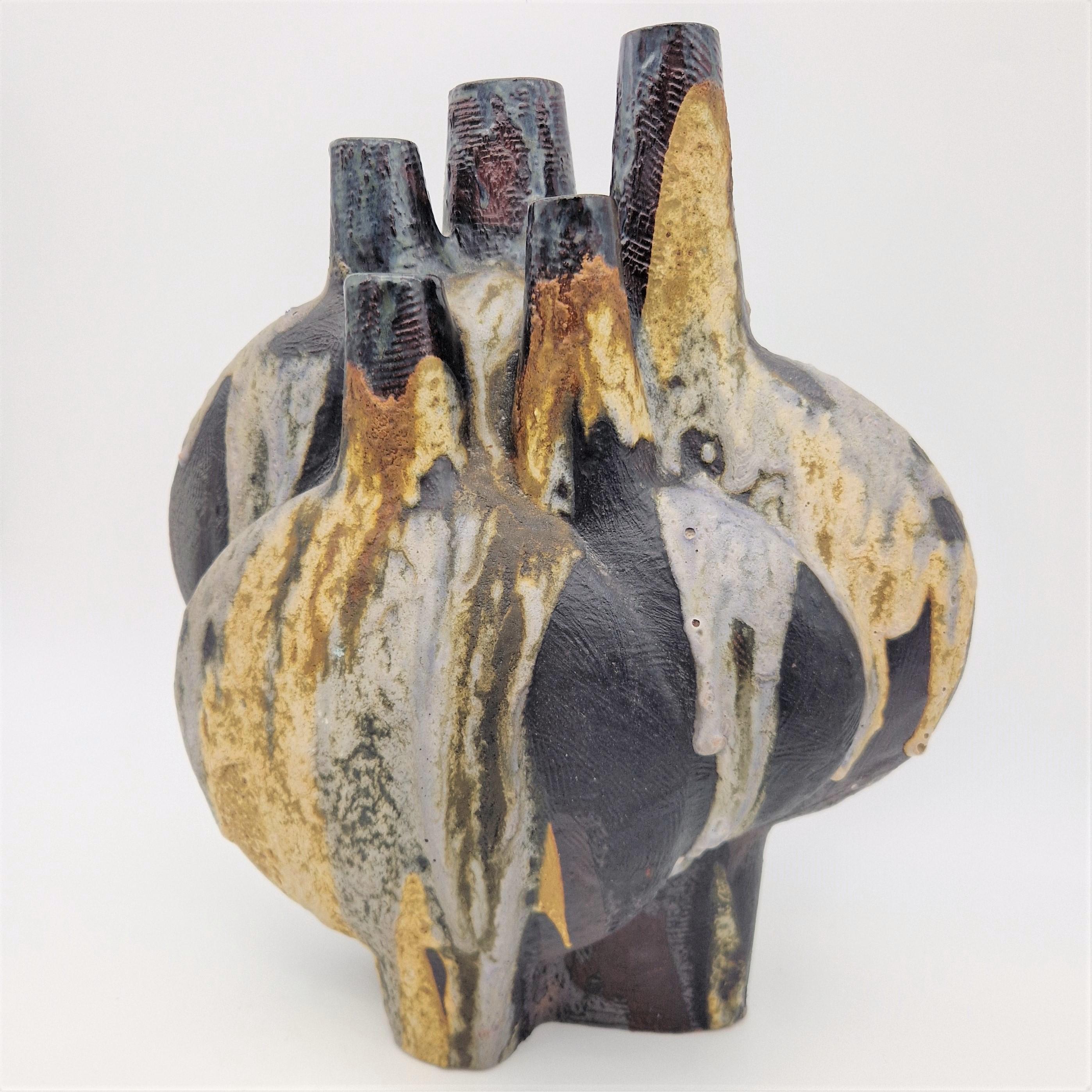Vaso in ceramica Fat Lava di Helmut Friedrich Schäffenacker, anni '60 in vendita 1