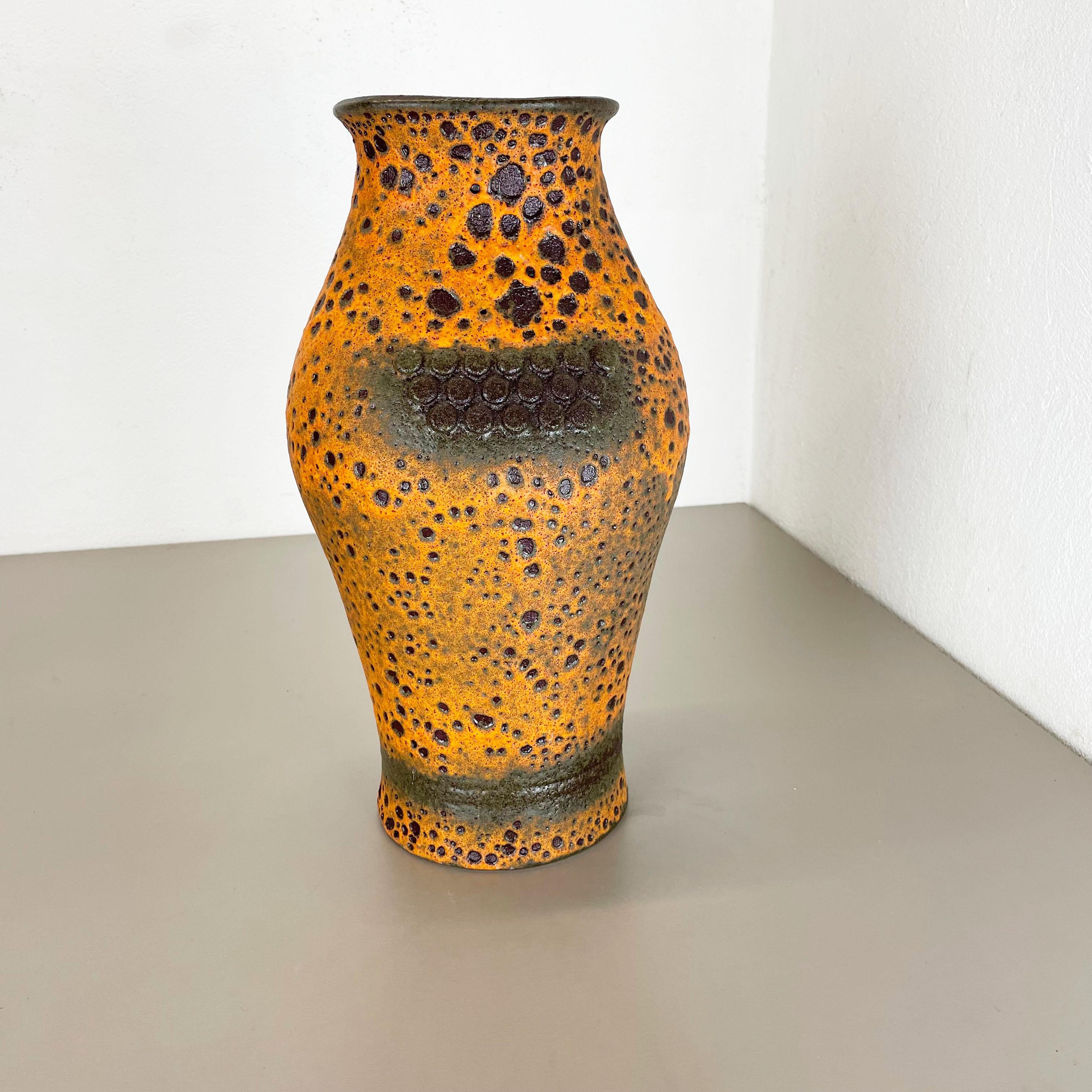 Mid-Century Modern Fat Lava Ceramic Vase 