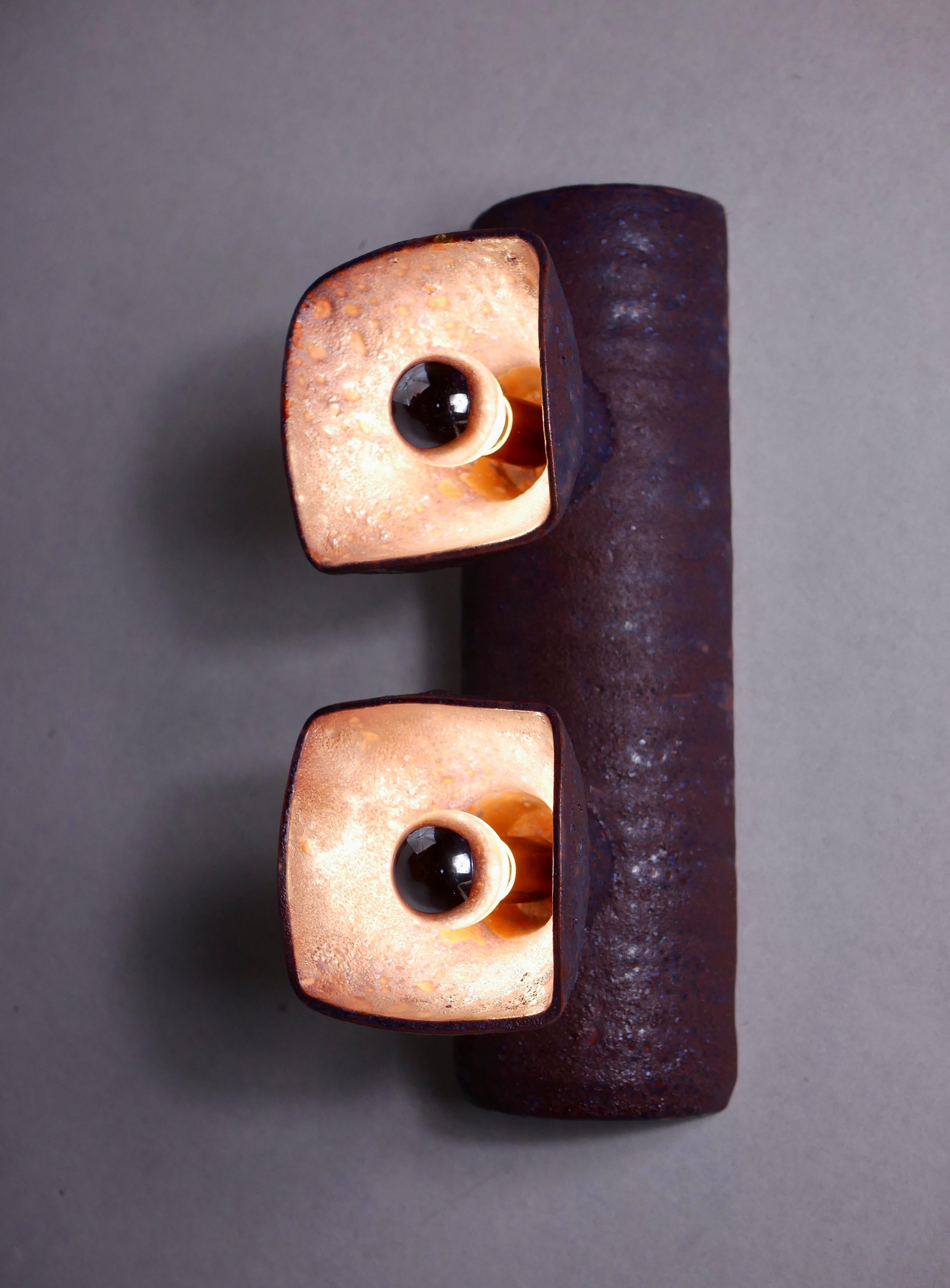 Late 20th Century Fat Lava Ceramic Wall Light or Table Lamp from the Netherlands, 1970s