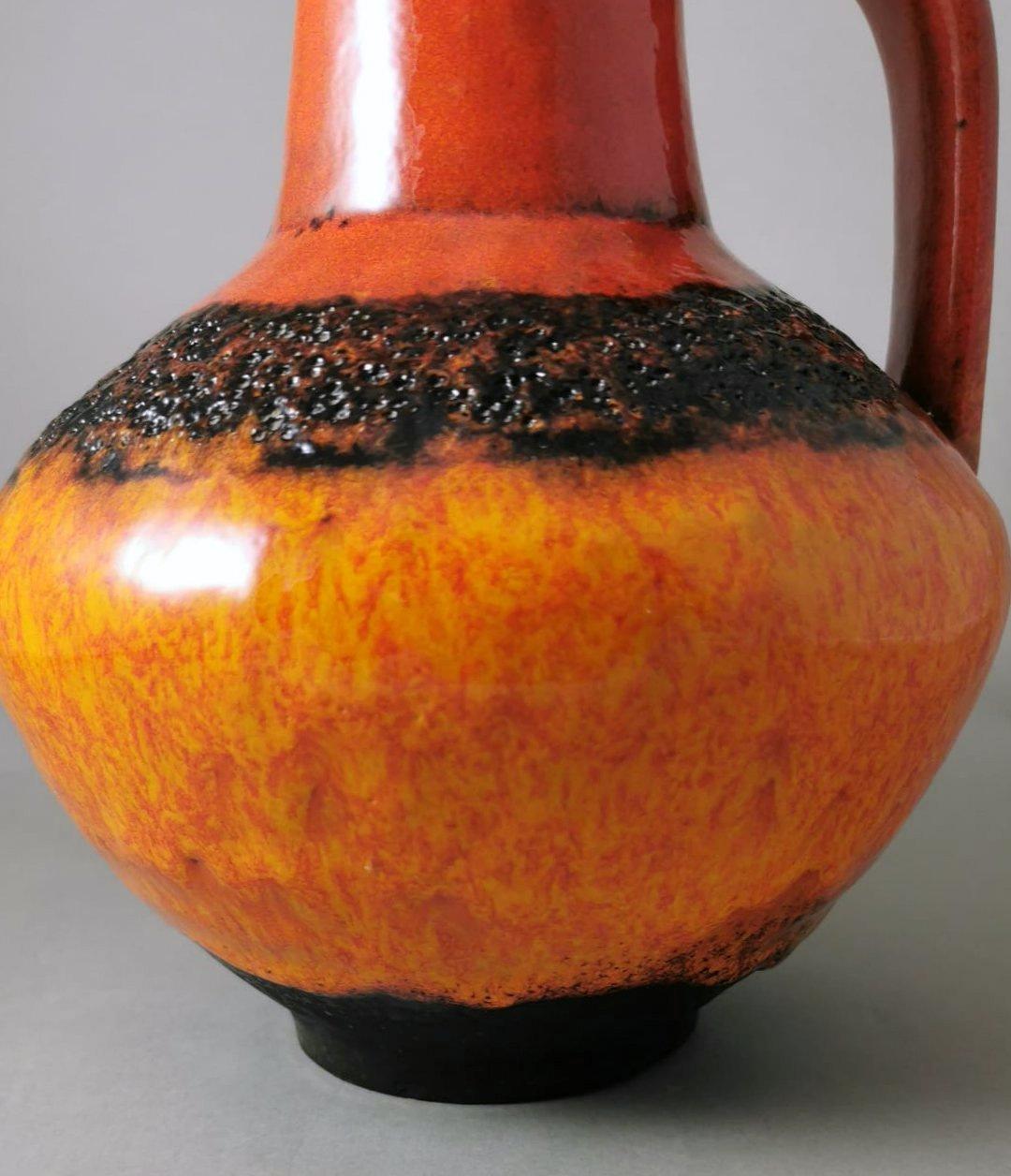 Fat Lava German Colored And Glazed Ceramic Pitcher For Sale 5