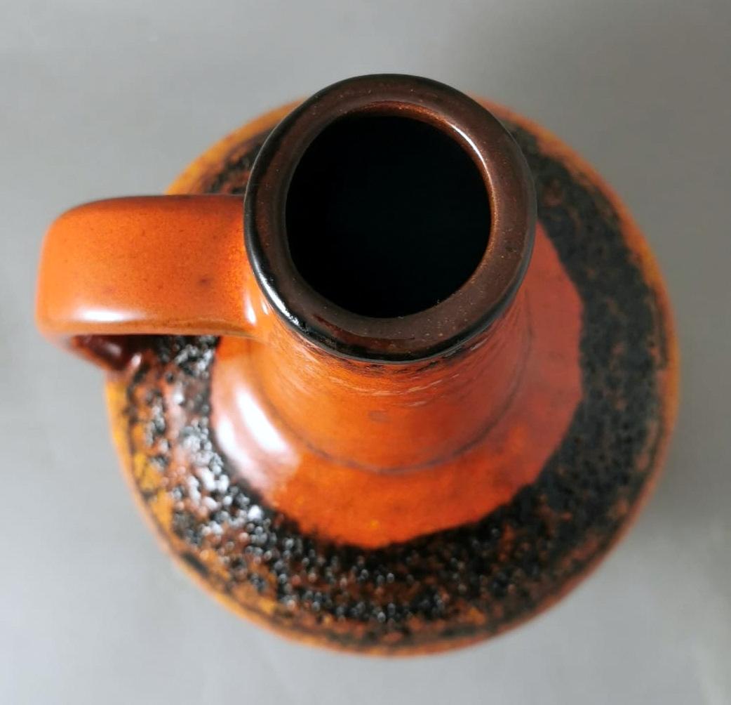 Fat Lava German Colored And Glazed Ceramic Pitcher For Sale 7