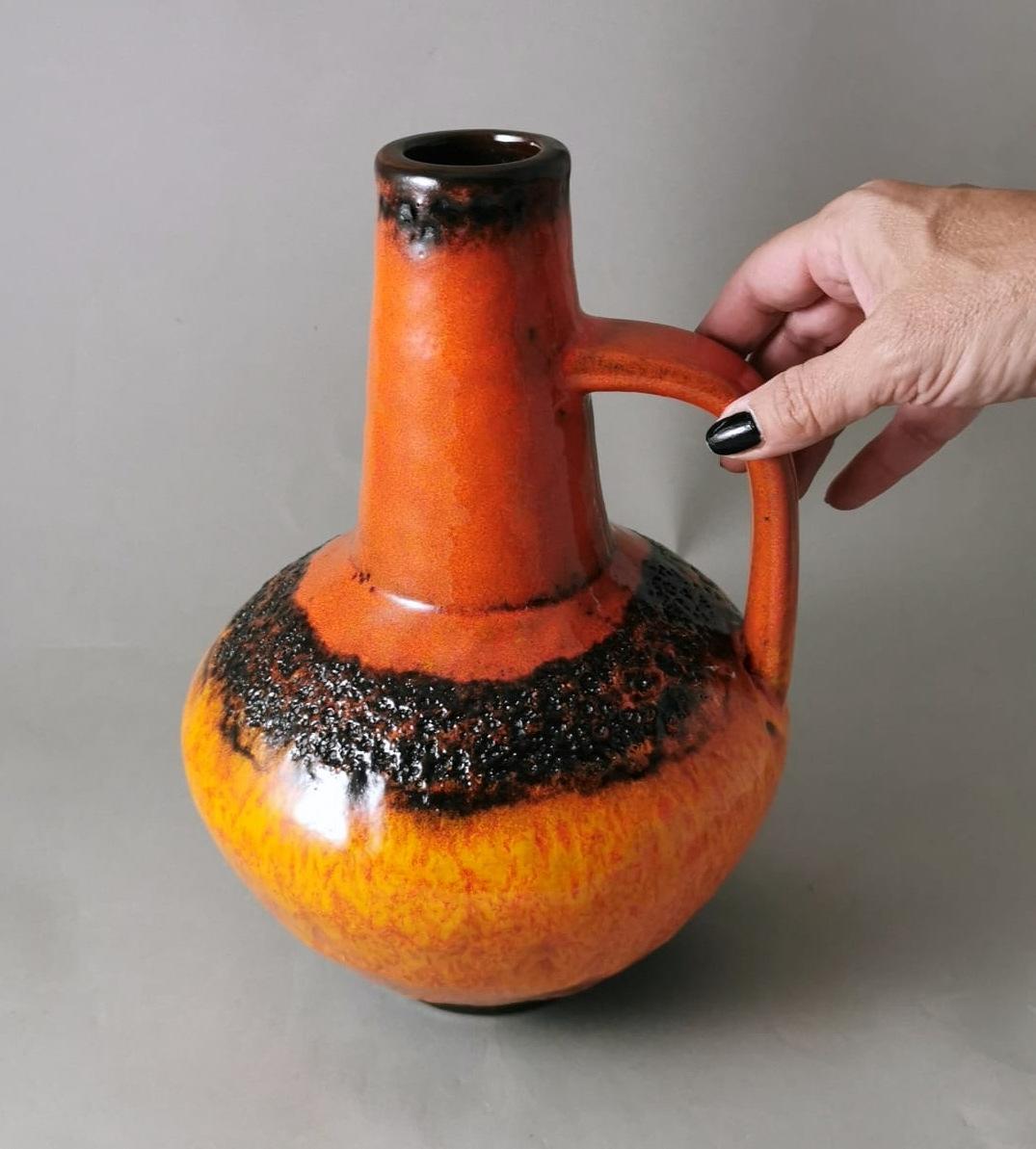 Fat Lava German Colored And Glazed Ceramic Pitcher For Sale 12