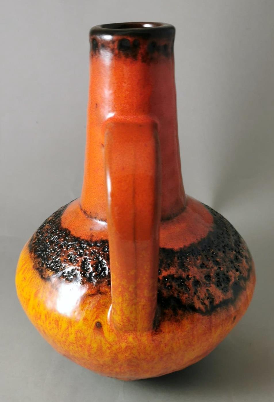 Fat Lava German Colored And Glazed Ceramic Pitcher For Sale 1