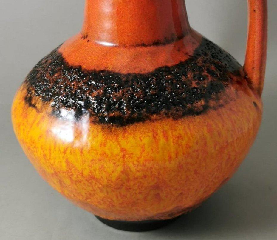 Fat Lava German Colored And Glazed Ceramic Pitcher For Sale 2