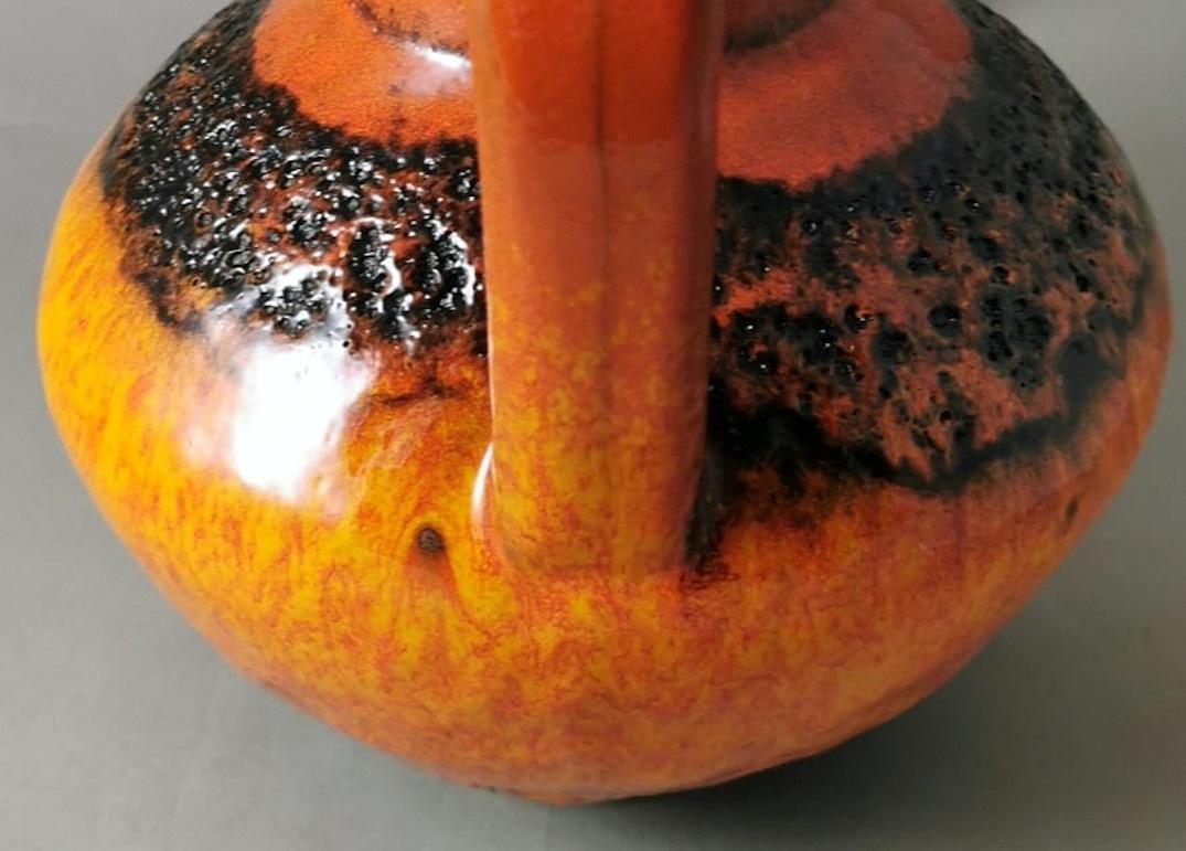 Fat Lava German Colored And Glazed Ceramic Pitcher For Sale 4