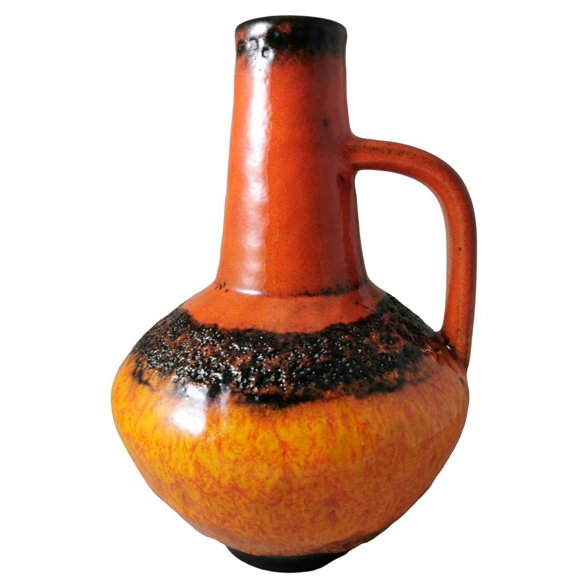 Fat Lava German Colored And Glazed Ceramic Pitcher For Sale