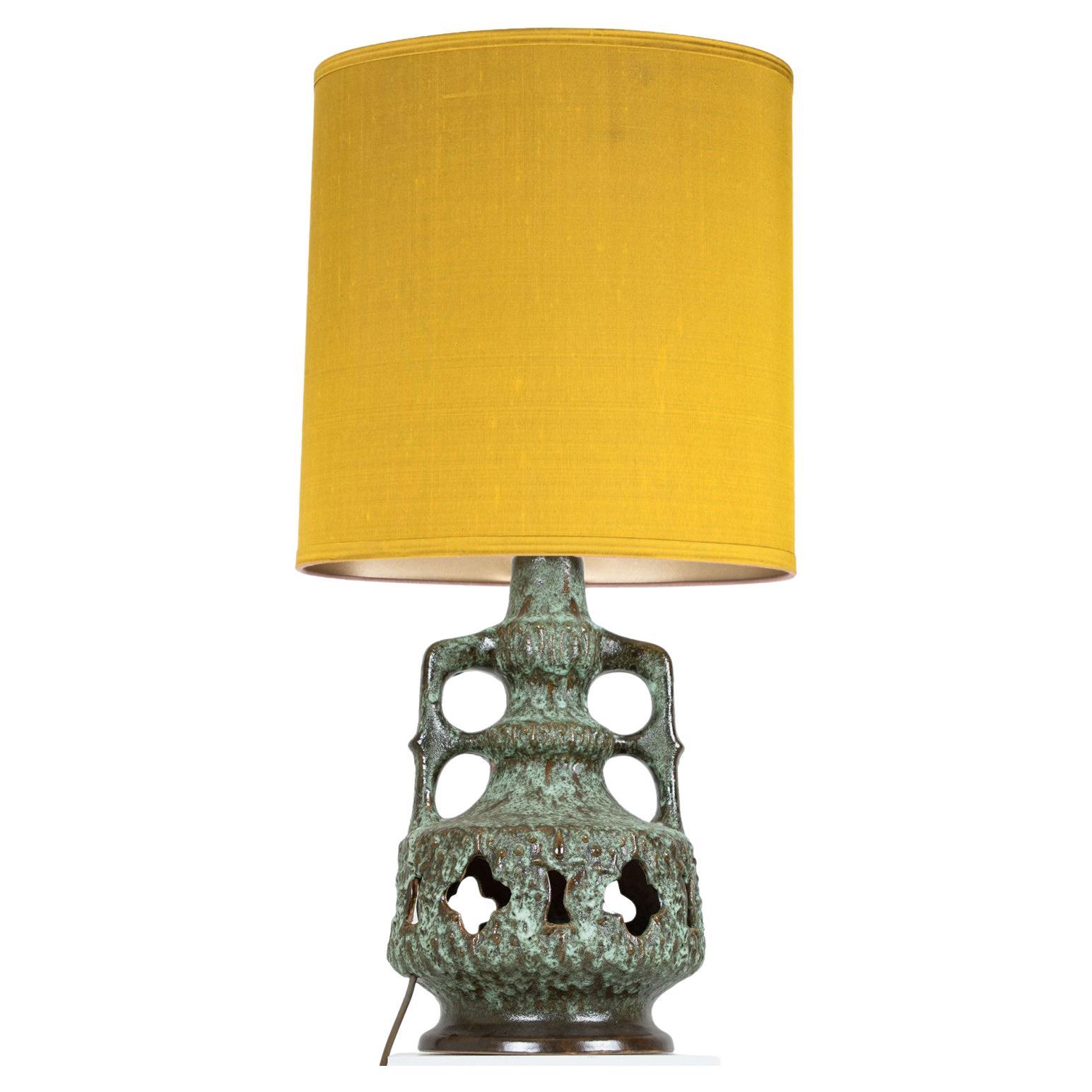 Fat Lava Art Pottery Matching Floor and Table Lamp, MidCentury Modern