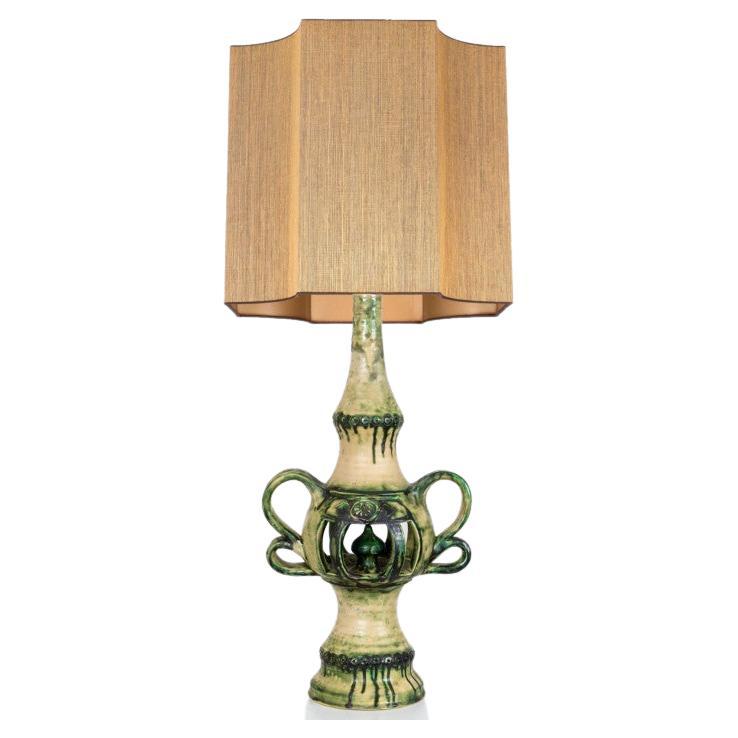 Fat Lava Art Pottery Matching Floor and Table Lamp, MidCentury Modern