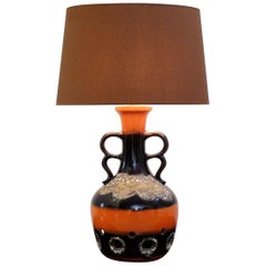Fat Lava Orange and Brown Ceramic Table Lamp