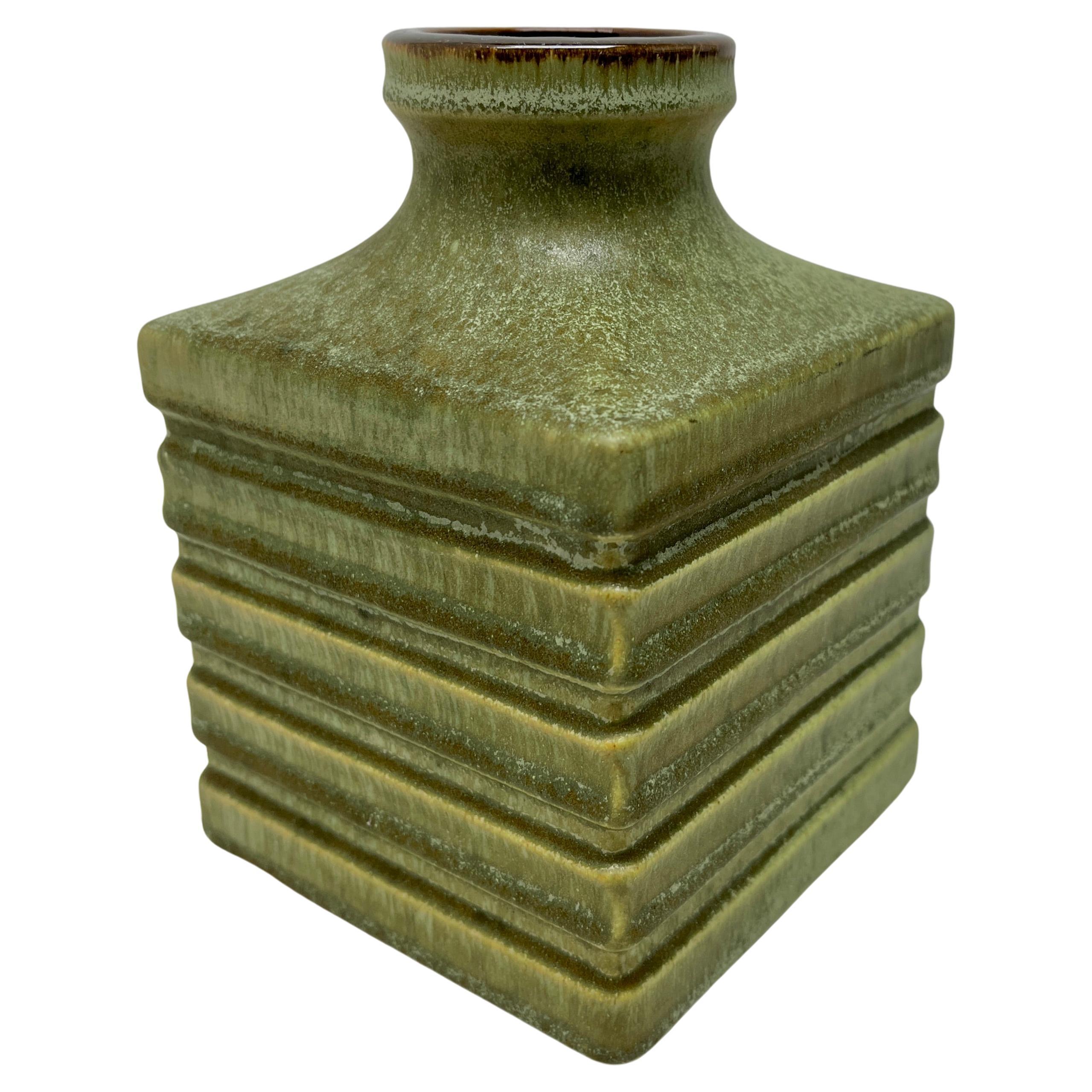 Fat Lava Rectangular Vase with Decor and Stamp 399-15, W-Germany' 1960s For Sale