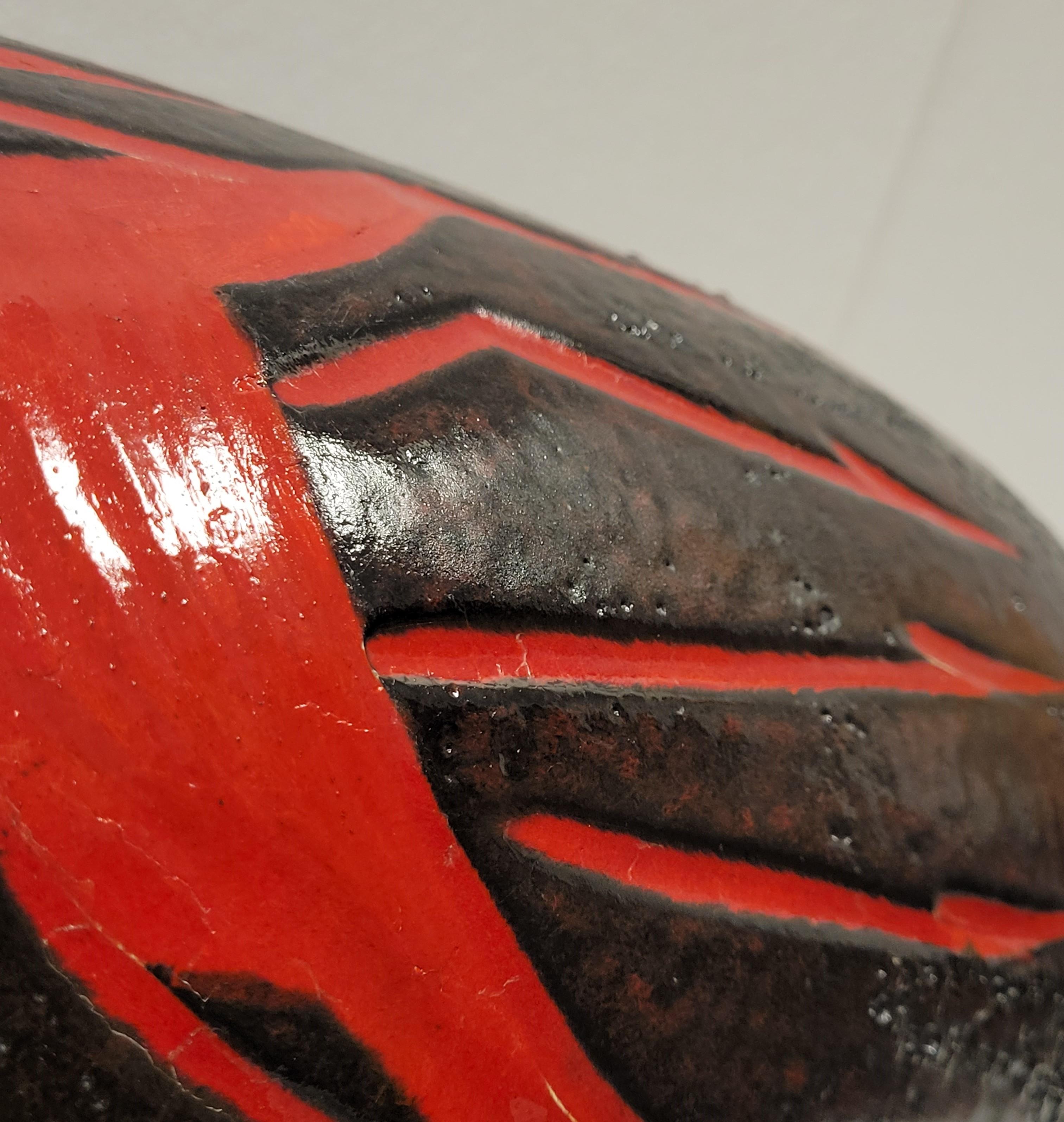  Lave grasse  rouge noir Allemagne VASE EN CERAMIQUE, Scheurich Keramik, 50's, 60's  en vente 8